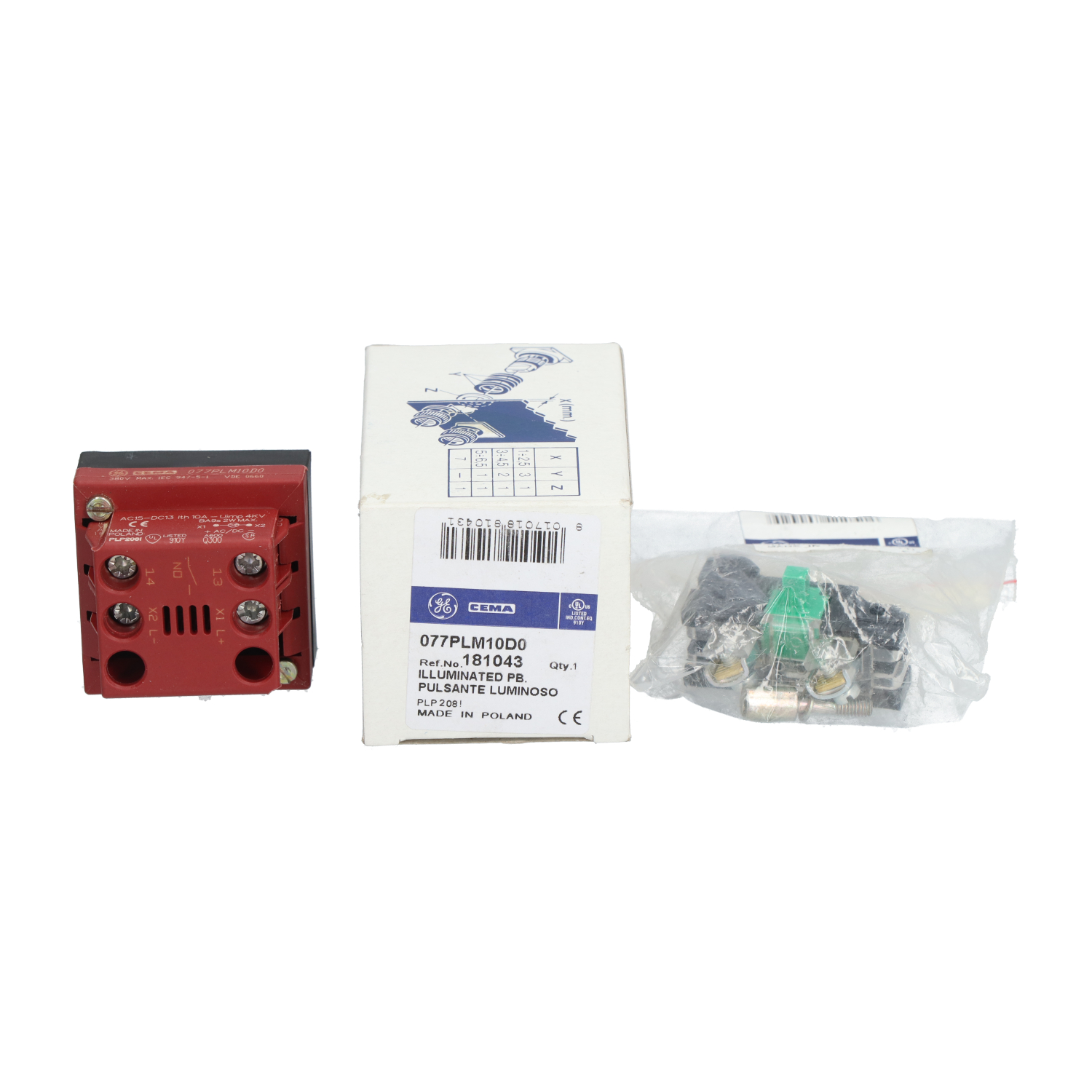 Ge 077PLM10D0 Illuminated Push Button New NFP