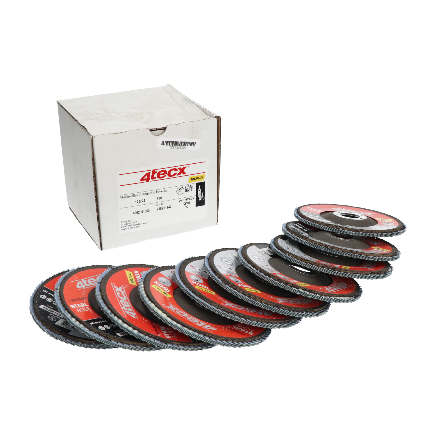 4Tecx 4062001303 Flap Disc 125x22 K80 New NFP (10pcs)