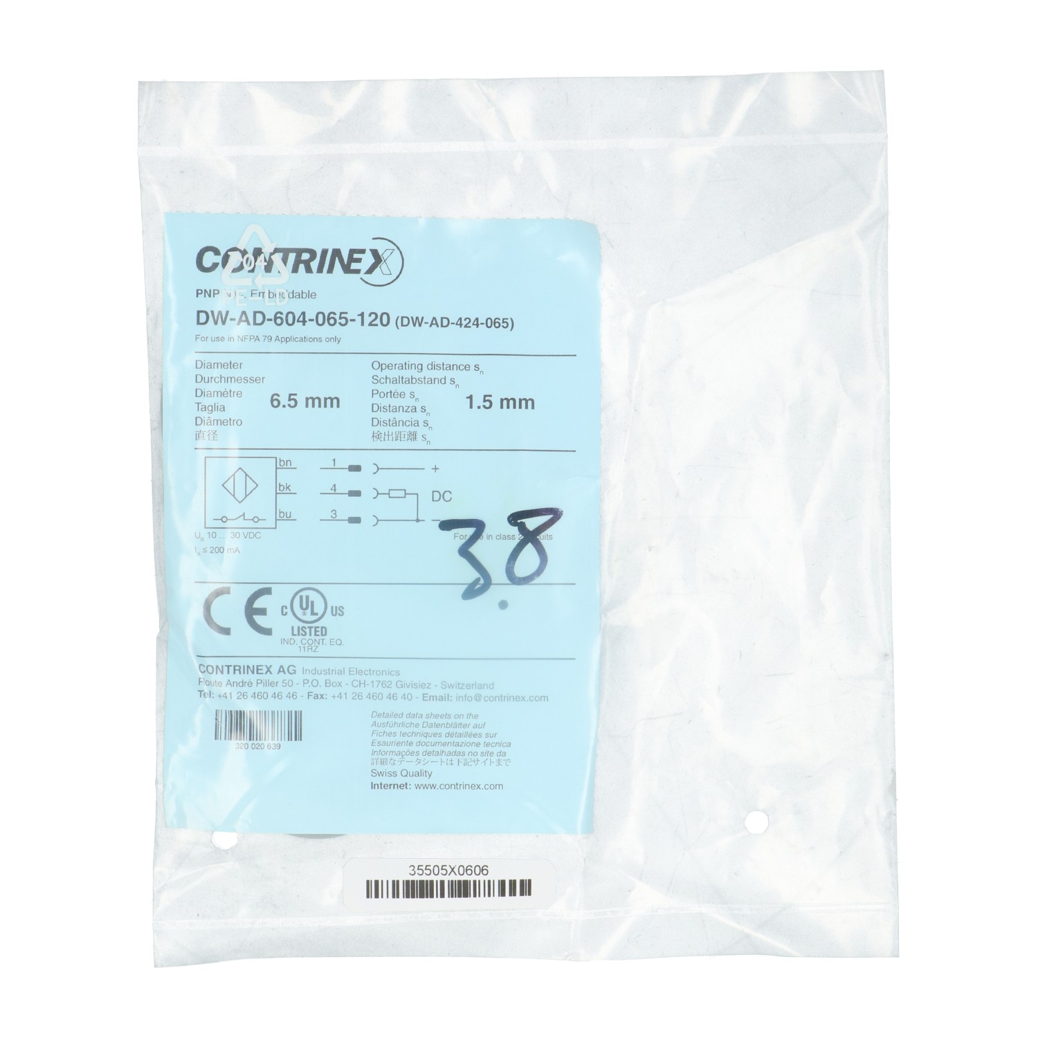 Contrinex DW-AD-604-065-120 New NFP Sealed