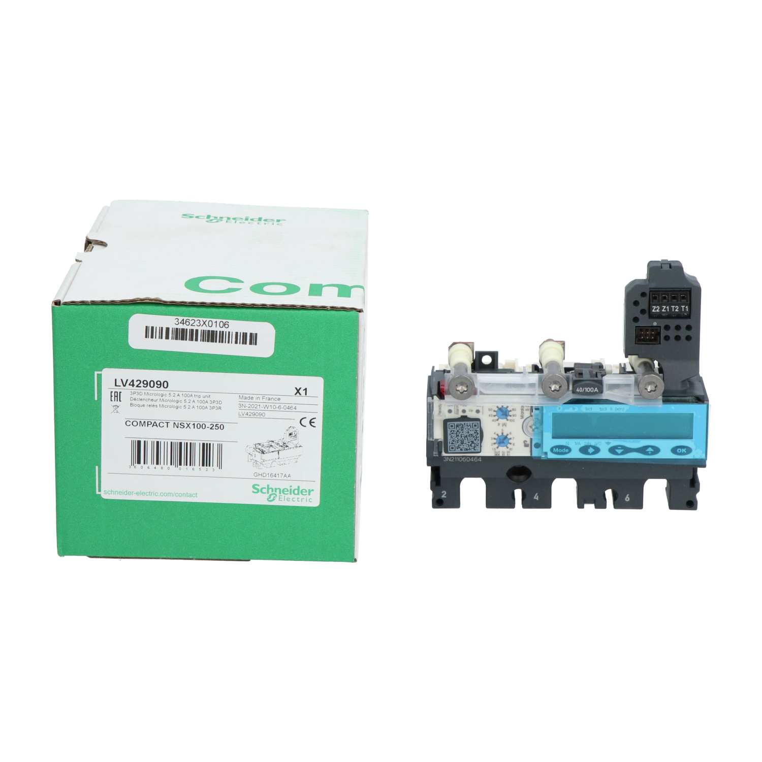 Schneider Electric LV429090 ComPact NSX MicroLogic 5.2 A Trip Unit New NFP