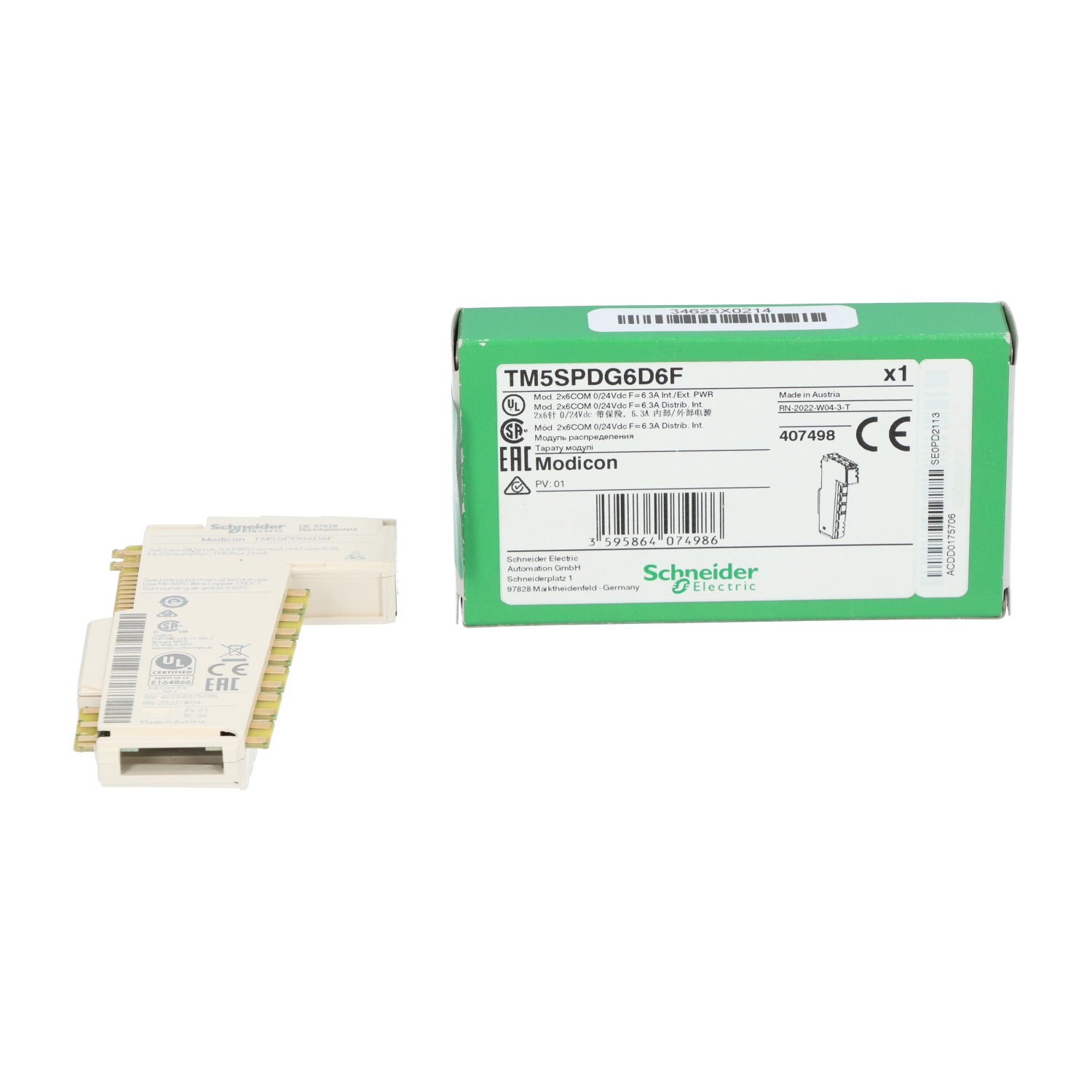 Schneider Electric TM5SPDG6D6F Modicon TM5 Power Distribution Module New NFP