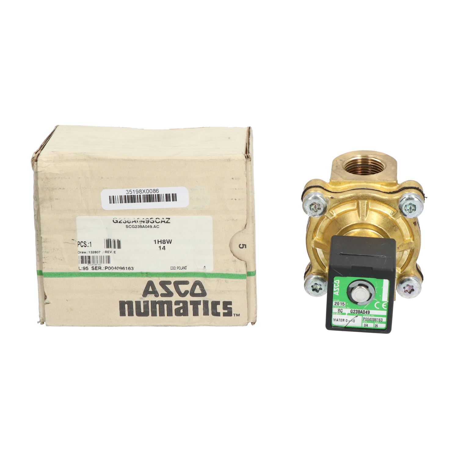 Asco Numatics SCG238A049 Solenoid Valve Used UFP