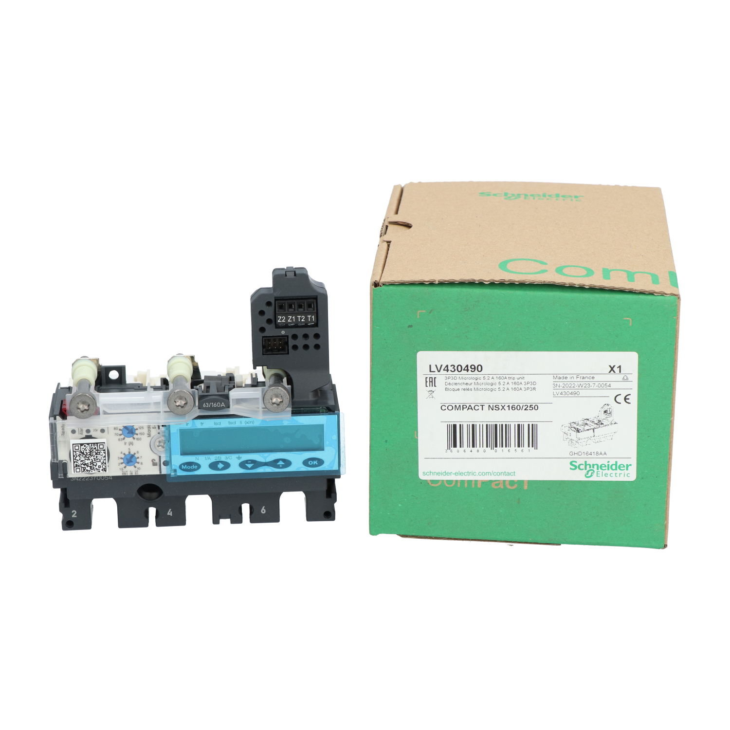 Schneider Electric LV430490 NSX160/250 MicroLogic 5.2 A Trip Unit New NFP