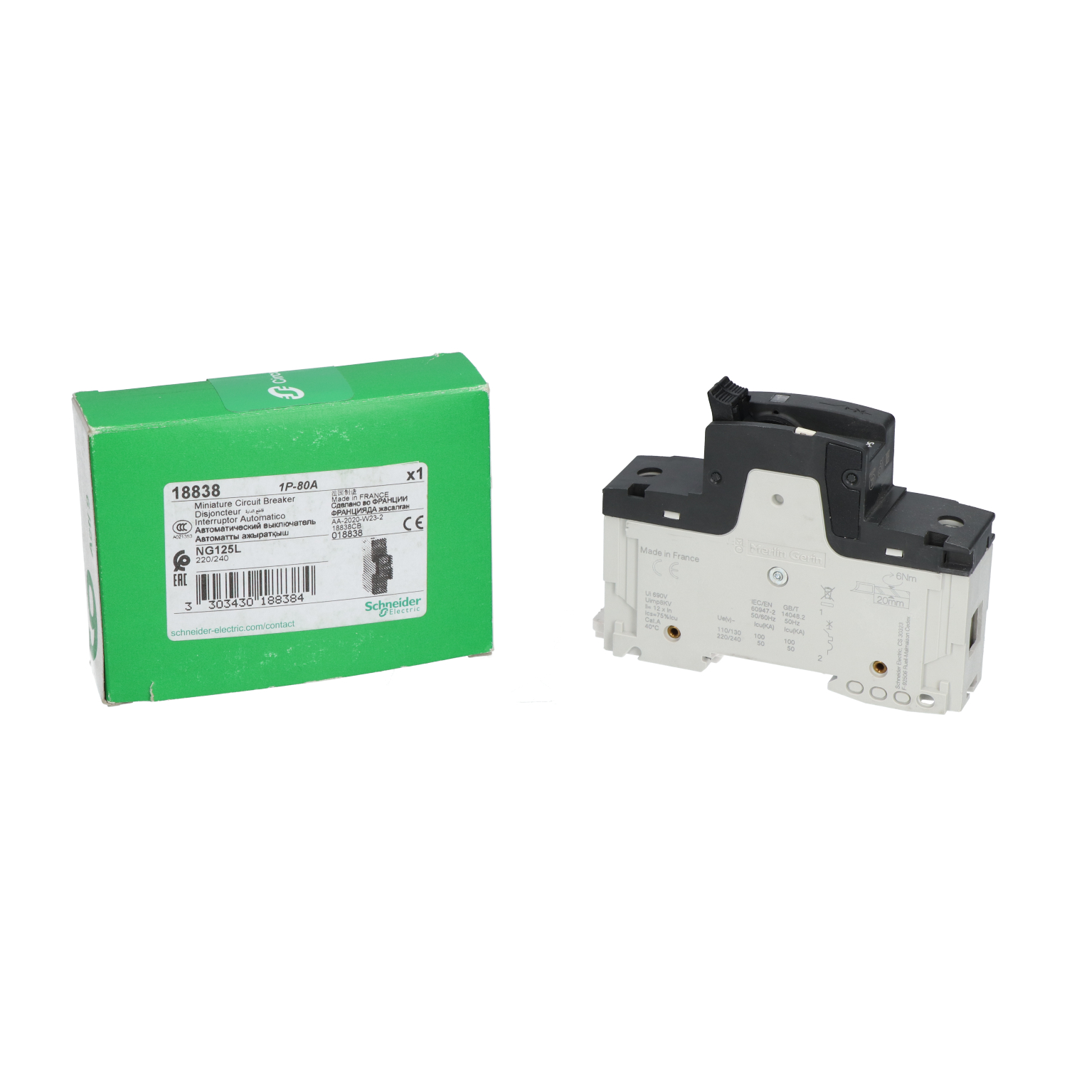 Schneider Electric 18838 NG125L Miniature Circuit Breaker NEW NFP