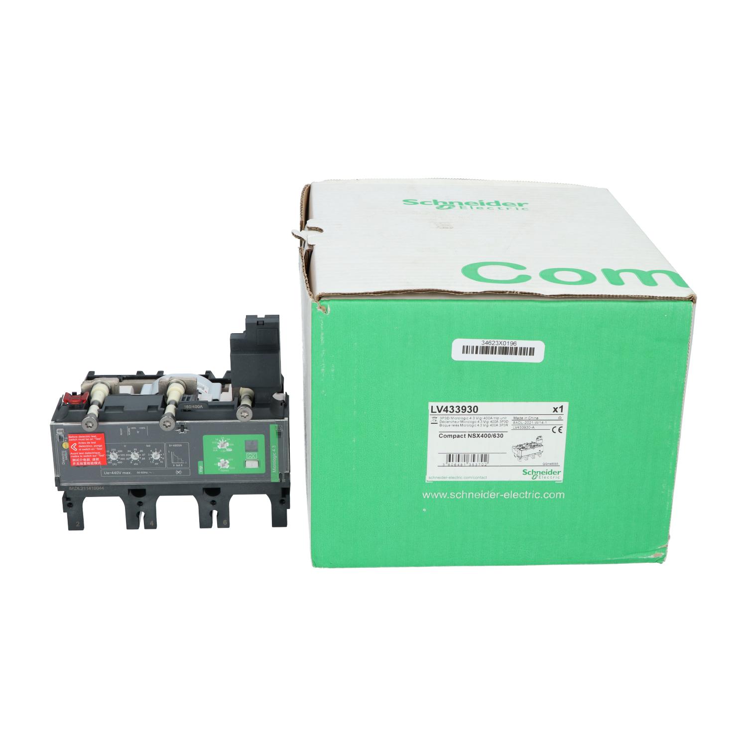 Schneider Electric LV433930 ComPact NSX400/630 MicroLogic 4.3 Trip Unit New NFP