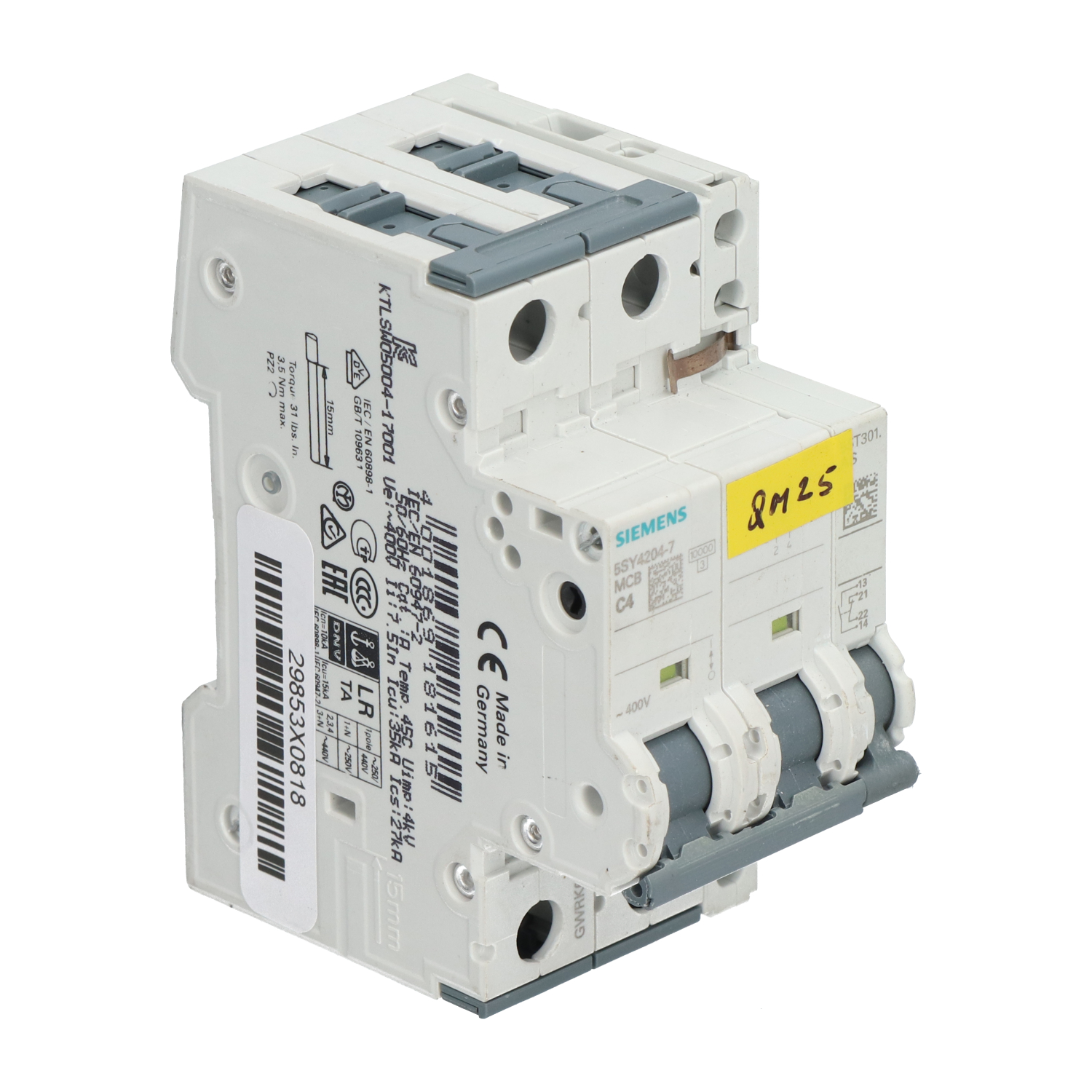 Siemens 5SY4204-7 Circuit Breaker 2P Used UMP