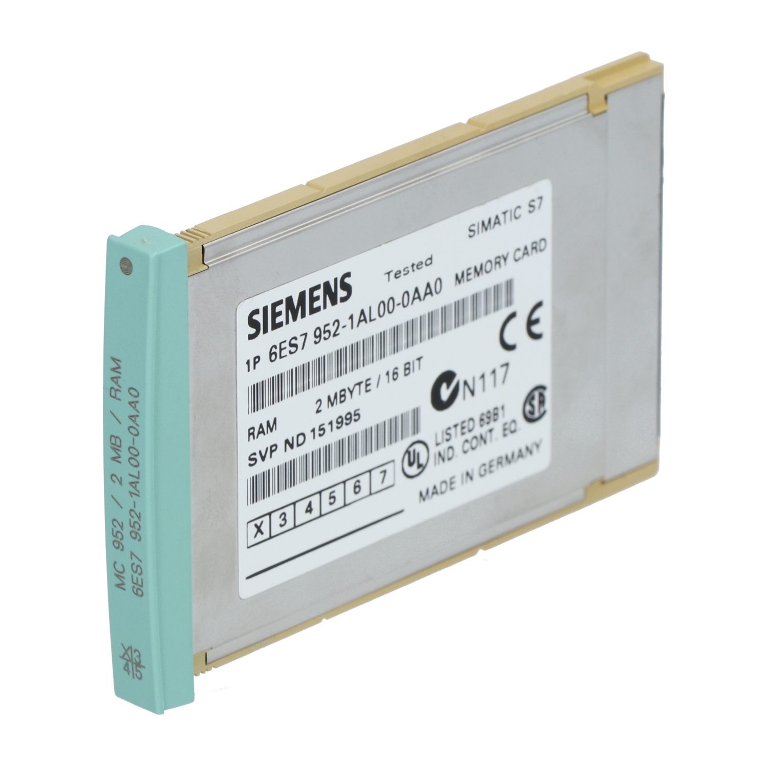 Siemens 6ES7952-1AL00-0AA0 SIMATIC S7 RAM Memory Card 2MB Used UMP