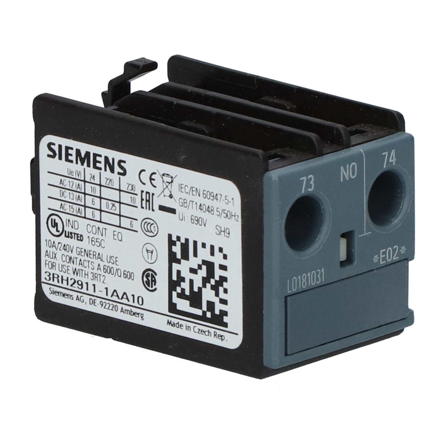 Siemens 3RH2911-1AA10 Auxiliary Switch New NMP