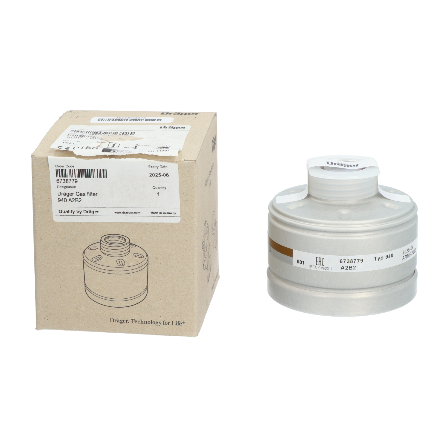 Drager 6738779 Gas Filter New NFP