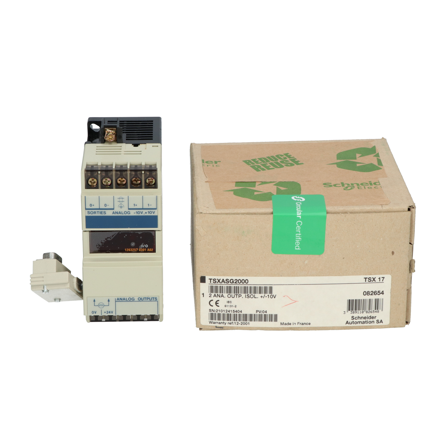 Schneider Electric TSXASG2000 TSX 2 Analogue Isolated Output Module New NFP
