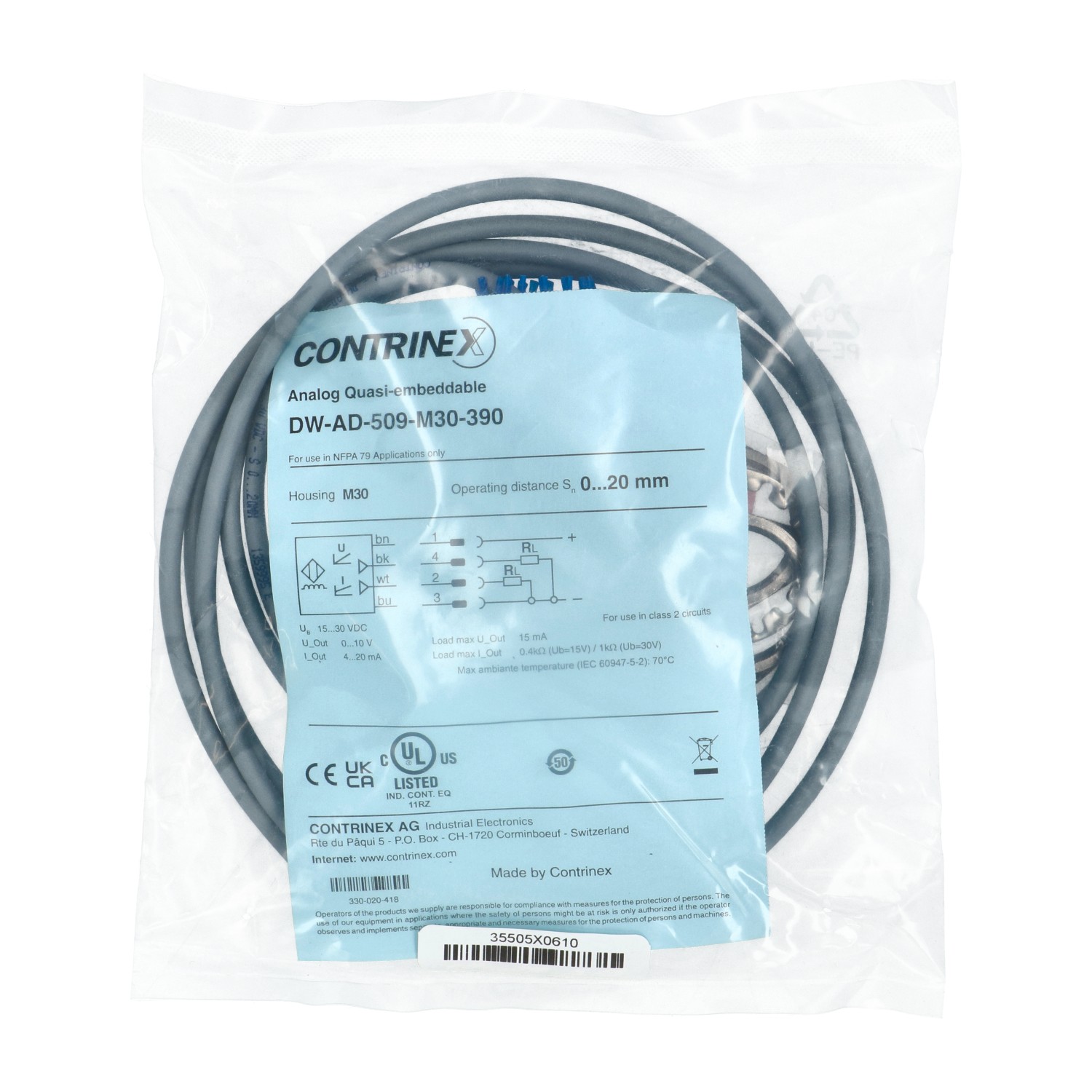 Contrinex DW-AD-509-M30-390 New NFP Sealed