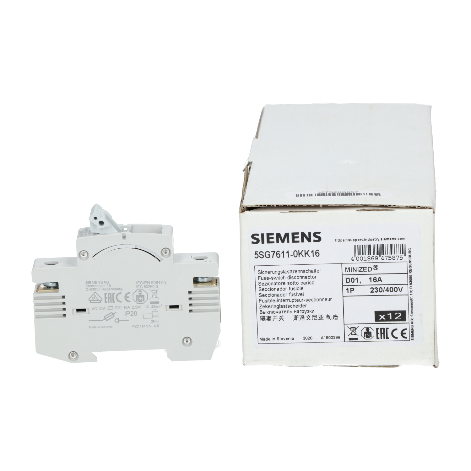 Siemens 5SG7611-0KK16 MINIZED Fuse Switch Disconnector New NFP (12pcs)