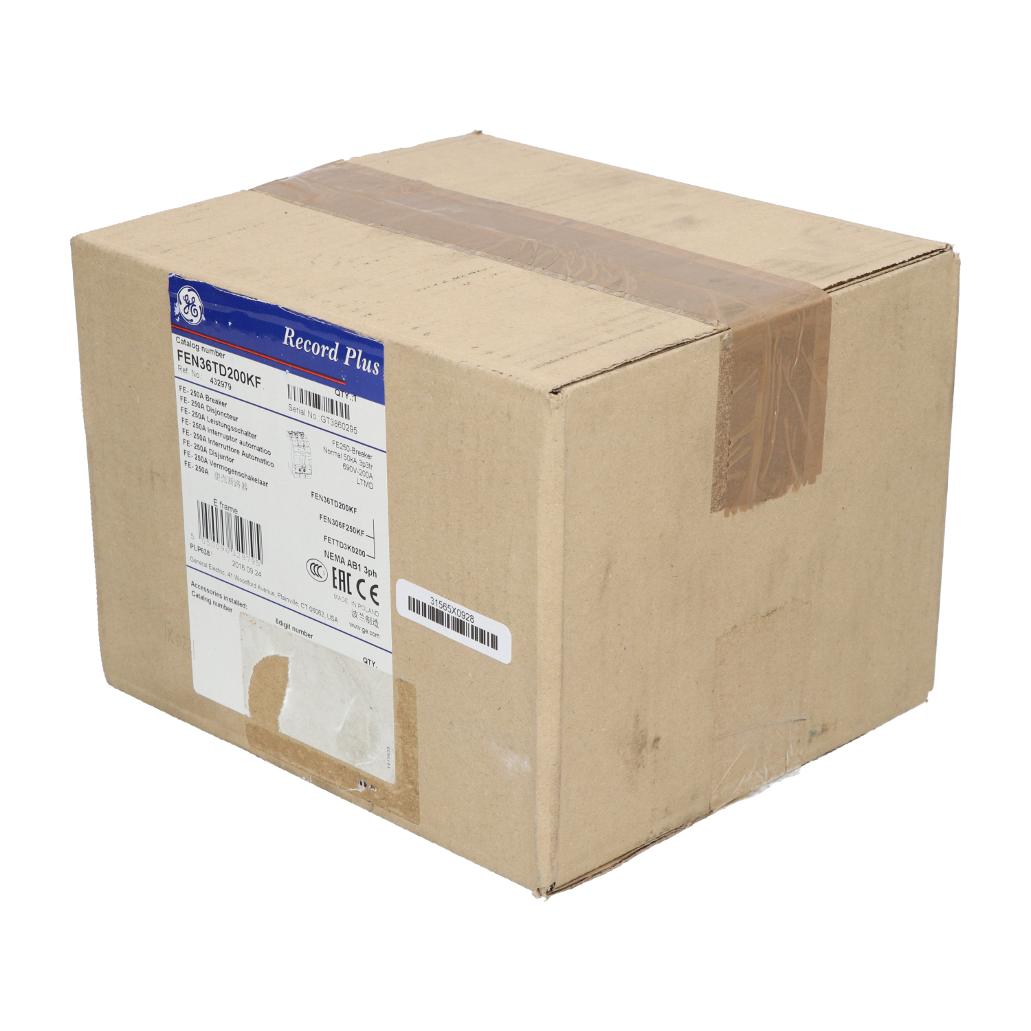 GE Fanuc FEN36TD200KF 250A Breaker New NFP Sealed