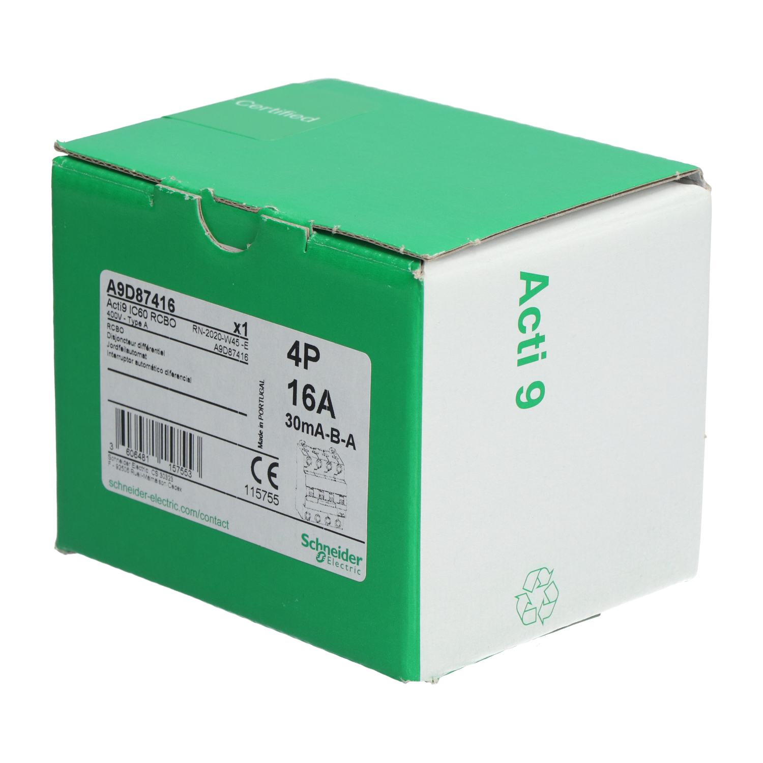 Schneider Electric A9D87416 Earth Leakage Circuit Breaker 4P New NFP