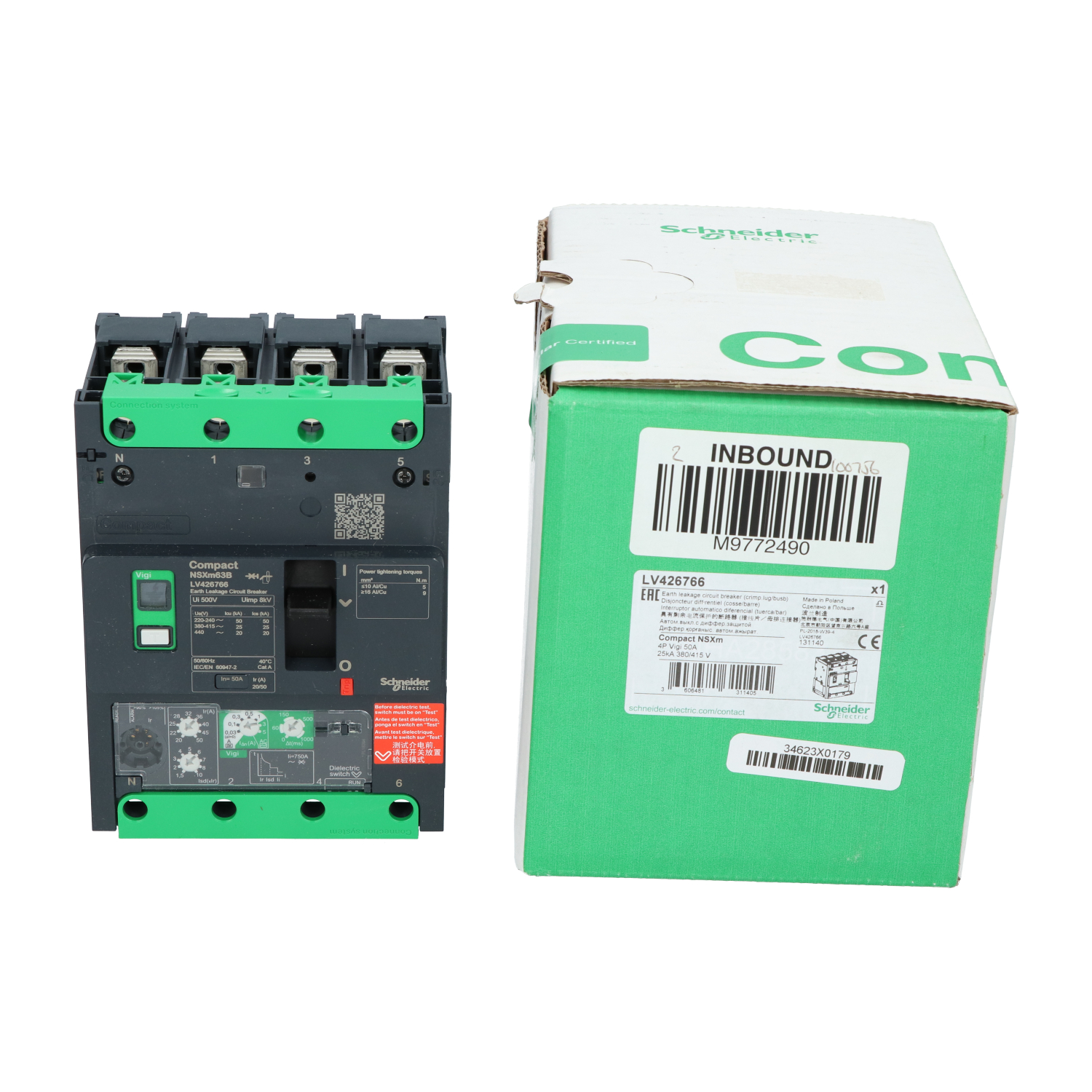 Schneider Electric LV426766 ComPact NSXm 4P Circuit Breaker New NFP