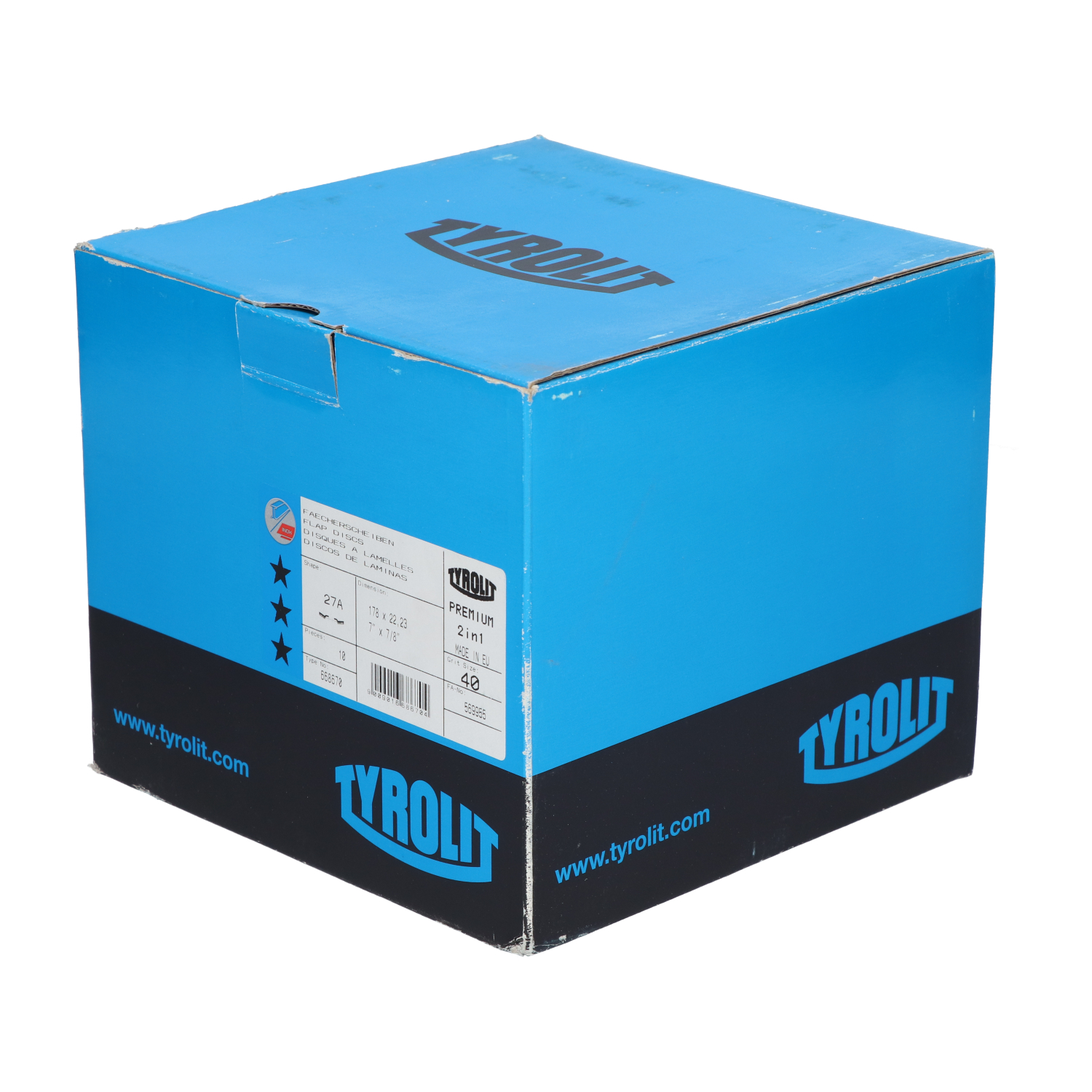 Tyrolit 668670 Flap Disc 7" X 7/8" Grit 40 New NFP (10pcs)