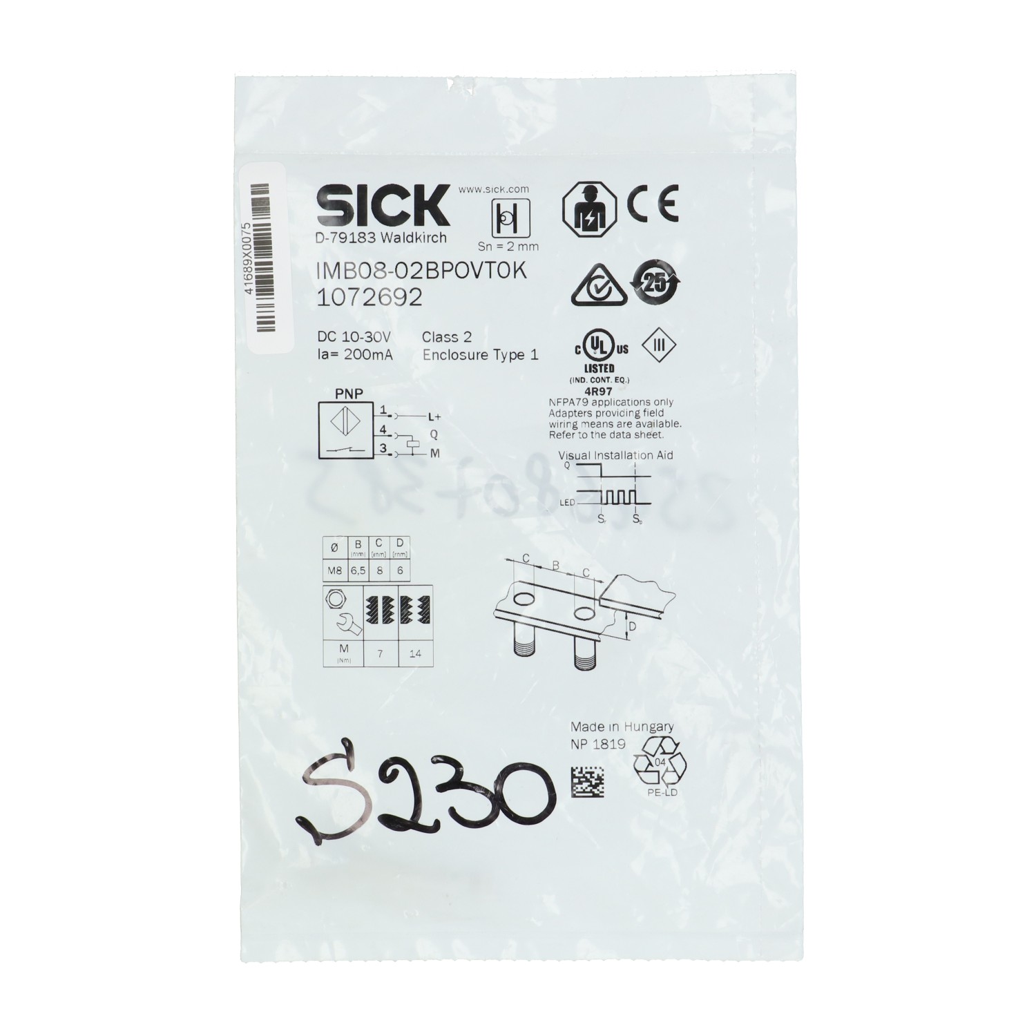 Sick IMB08-02BP0VT0K New NFP Sealed