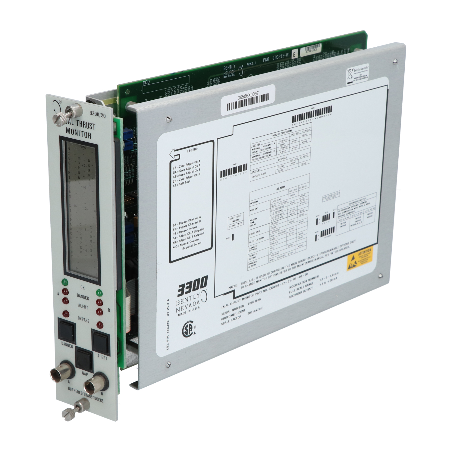 Bently Nevada 3300/20 Dual Thrust Monitor Used UMP