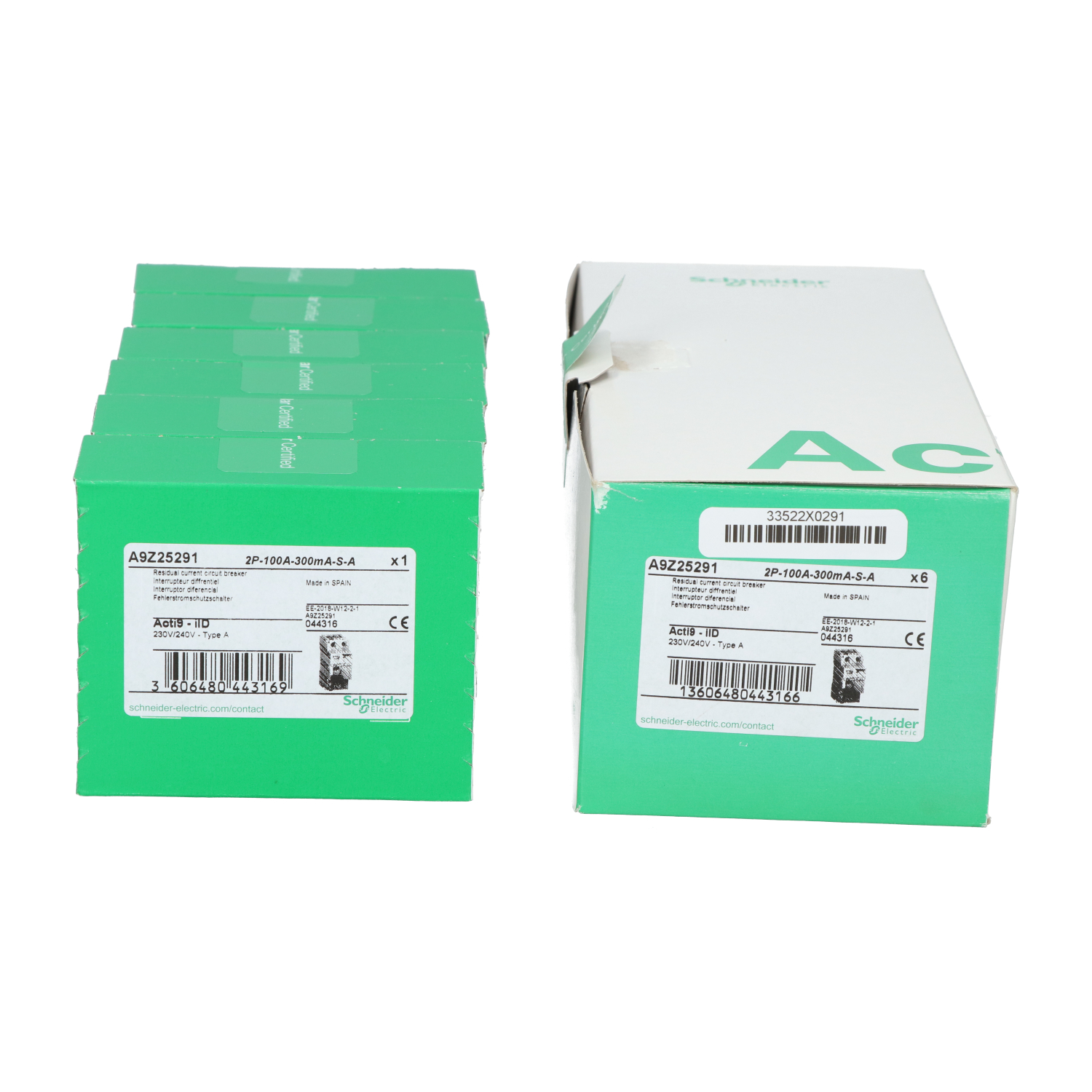 Schneider Electric A9Z25291 Acti9 iLD 2P 100A A-type RCCB New NFP (6pcs)