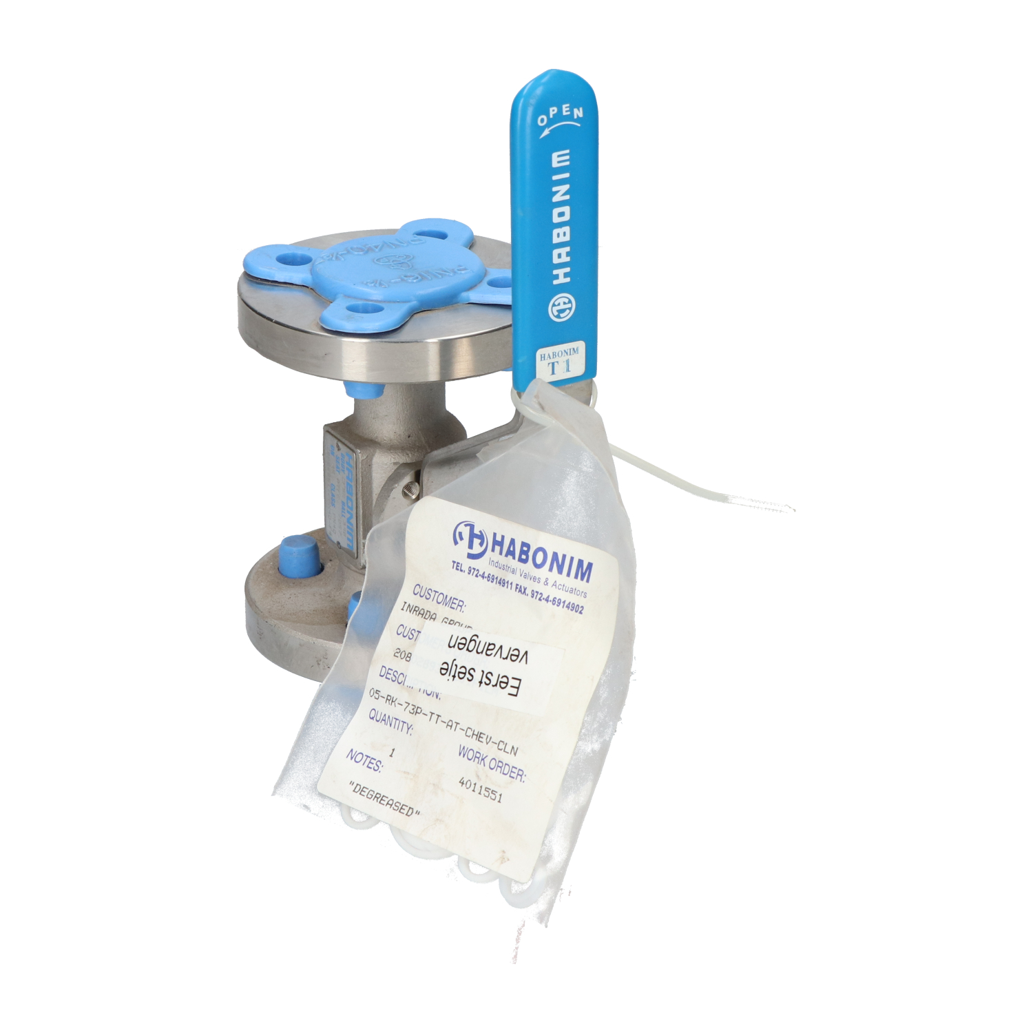 Habonim 78P6666TT/PN40-F4 Floating Ball Flanged Valve New NMP