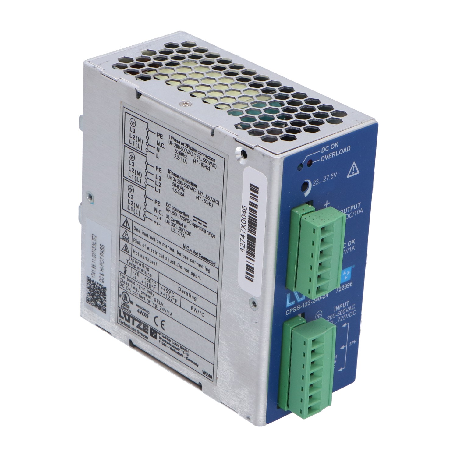 Lutze CPSB-123-240-24 Used UMP