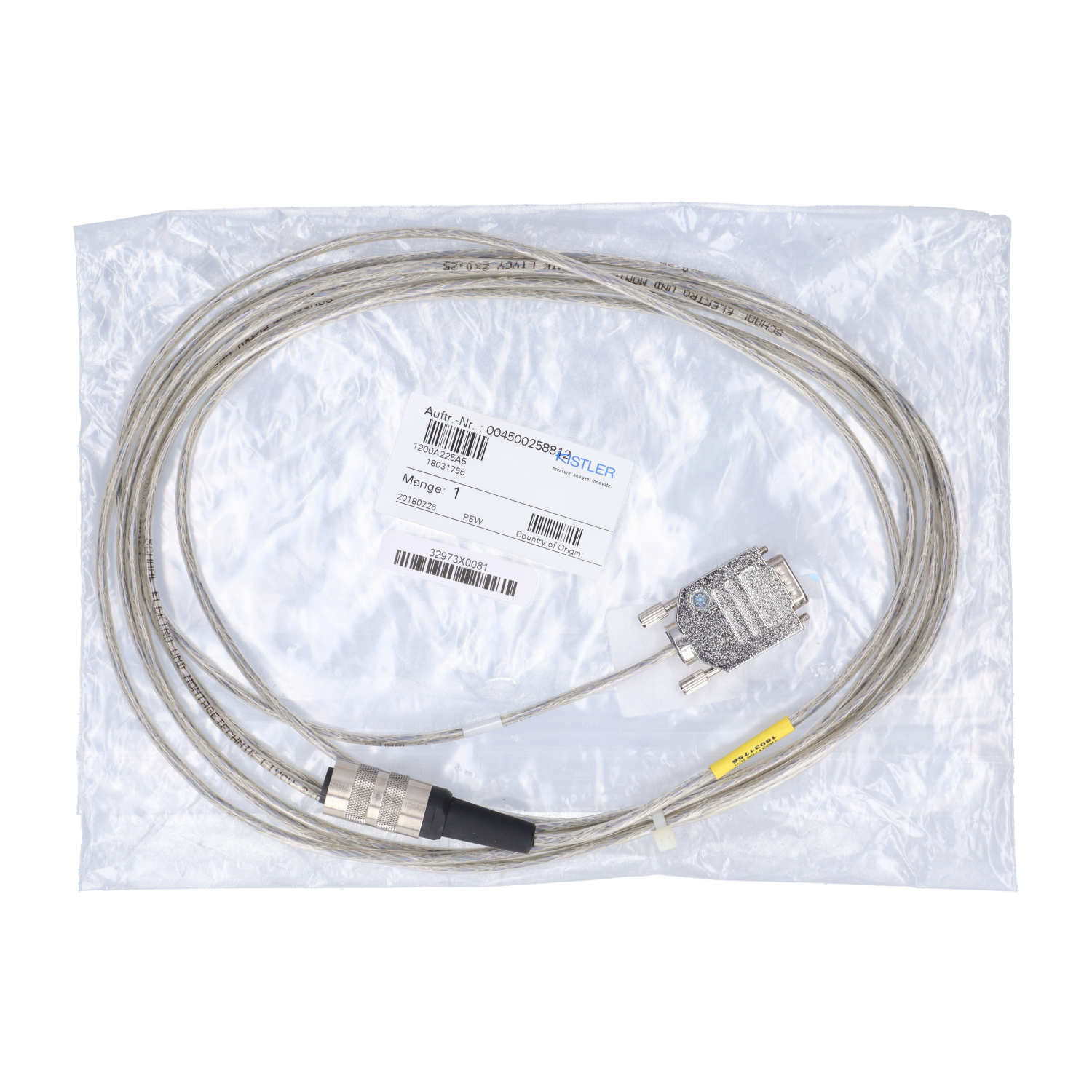 Kistler 18031756 Connecting Cable New NFP