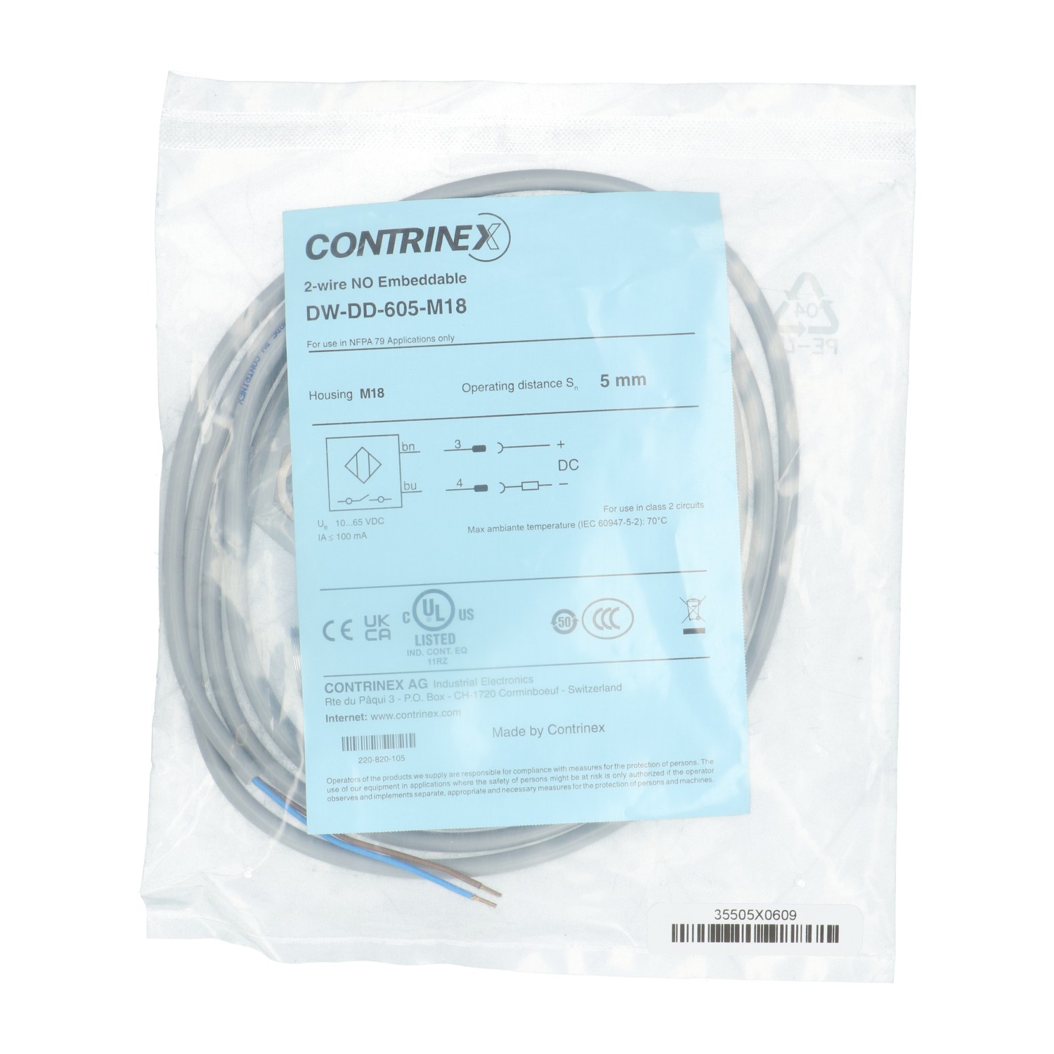 Contrinex DW-DD-605-M18 New NFP Sealed