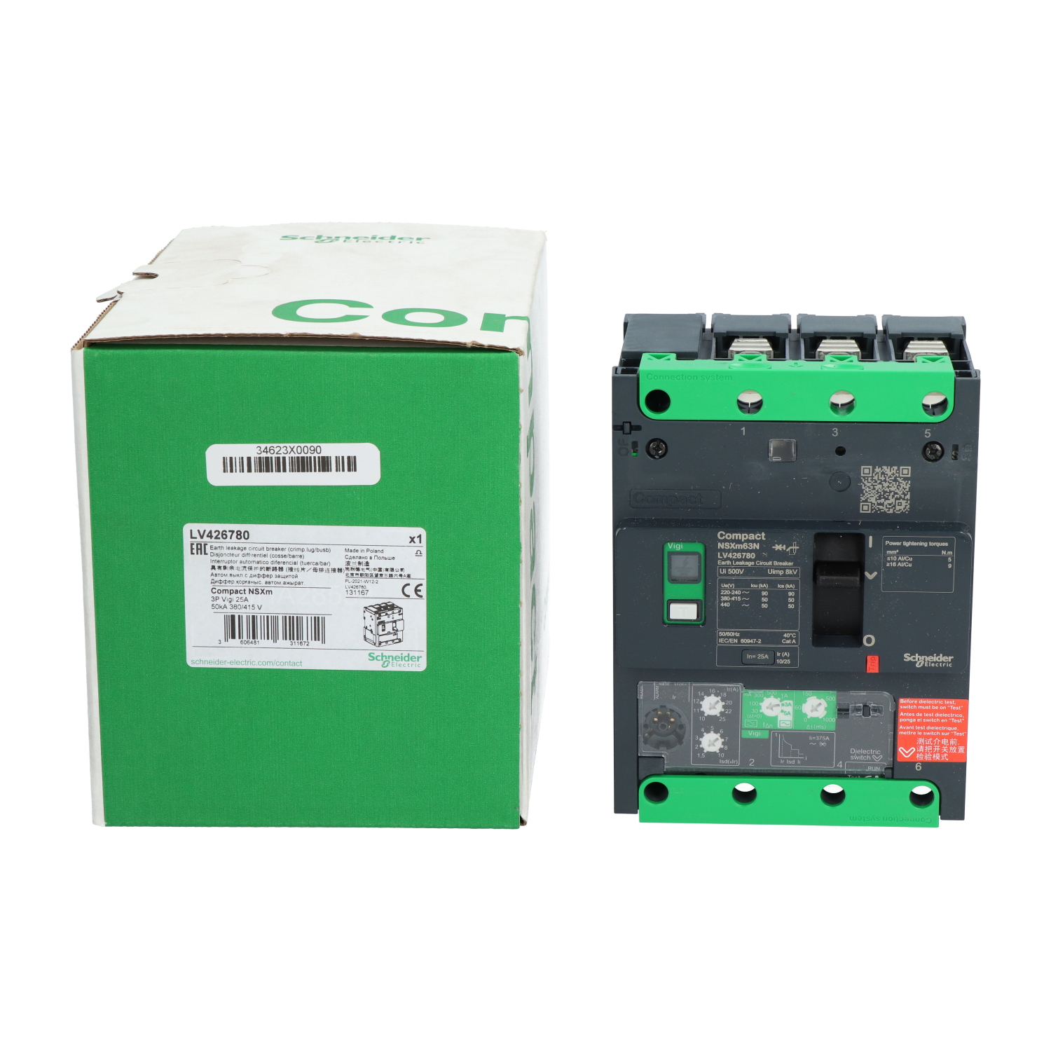 Schneider Electric LV426780 ComPact NSXm 3P Circuit Breaker New NFP