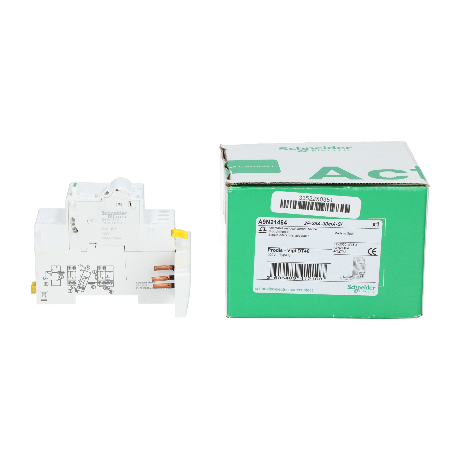 Schneider Electric A9N21464 ProDis Earth Leakage Add-On Block New NFP