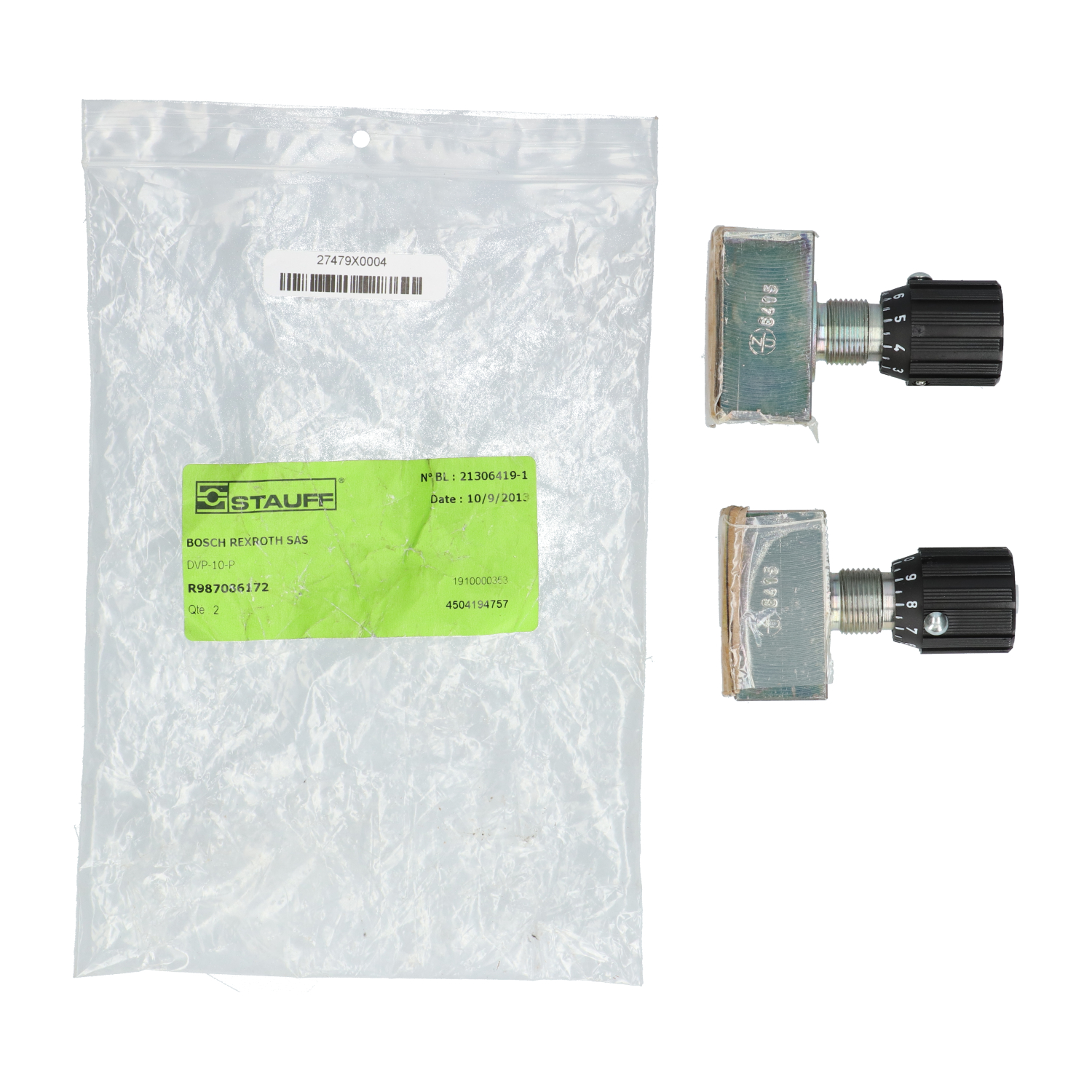 Stauff DVP-10-P Throttle and Shut-Off Valve Manifold Mounting New NMP (2pieces)