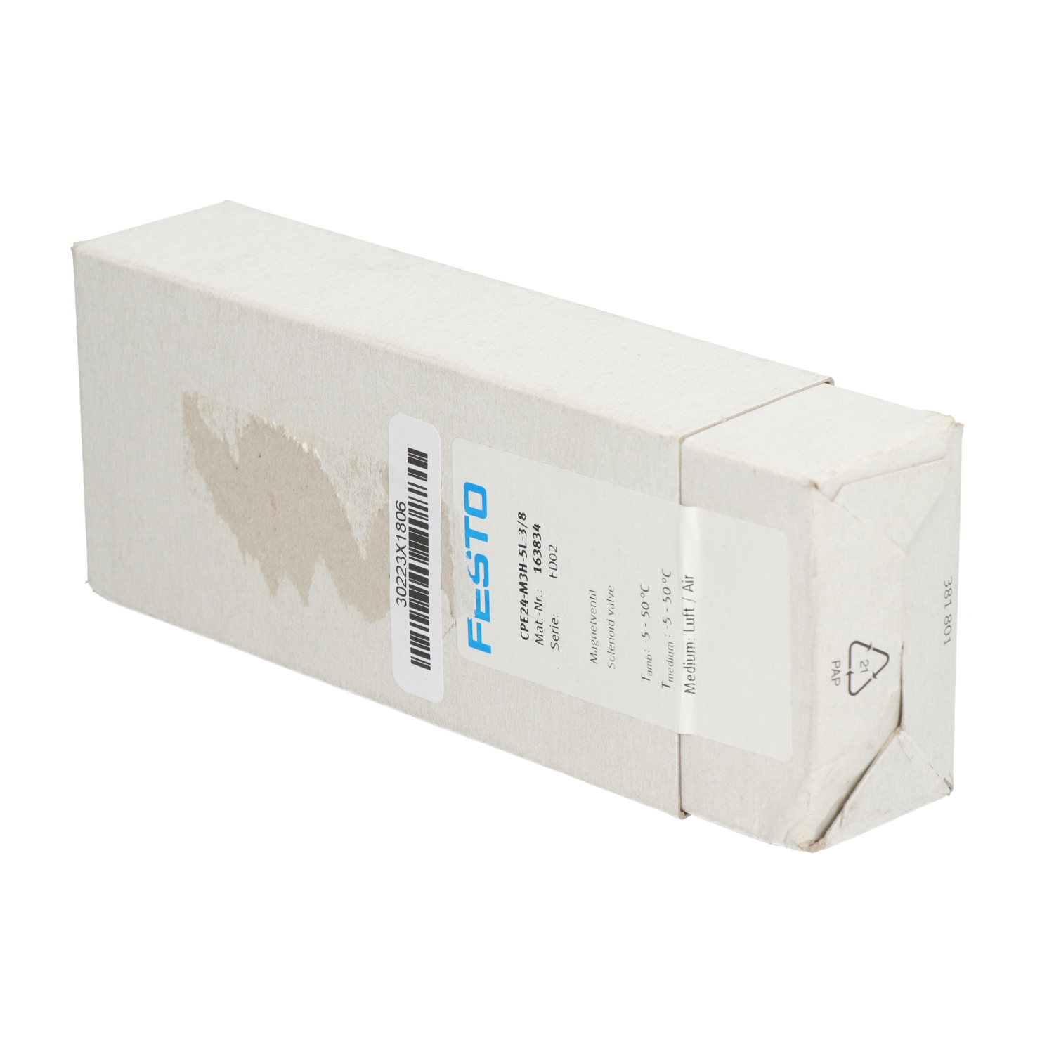 Festo CPE24-M3H-5L-3/8 Solenoid Valve New NFP Sealed