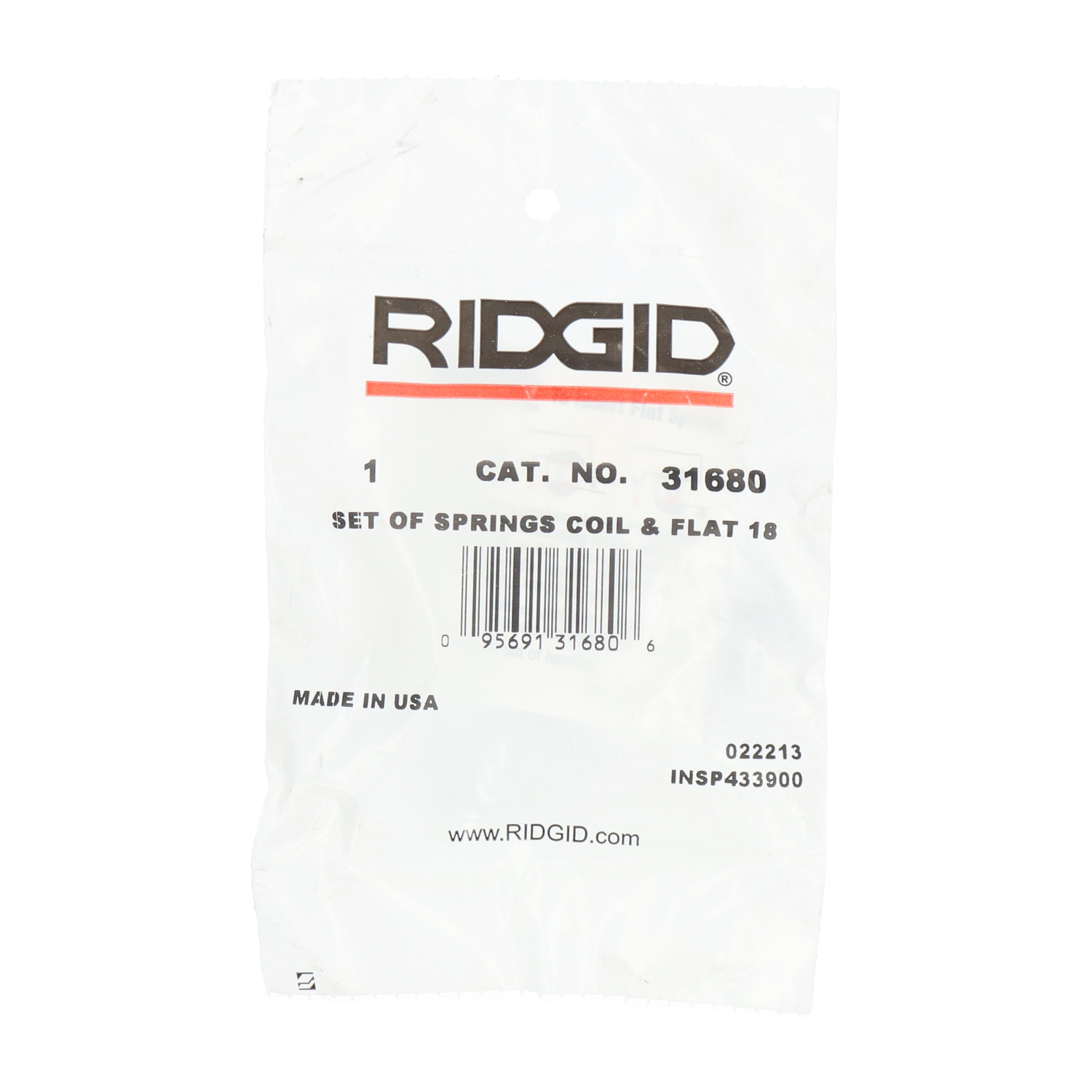 Ridgid 31680 Set of Springs Coil & Flat 18 New NFP Sealed