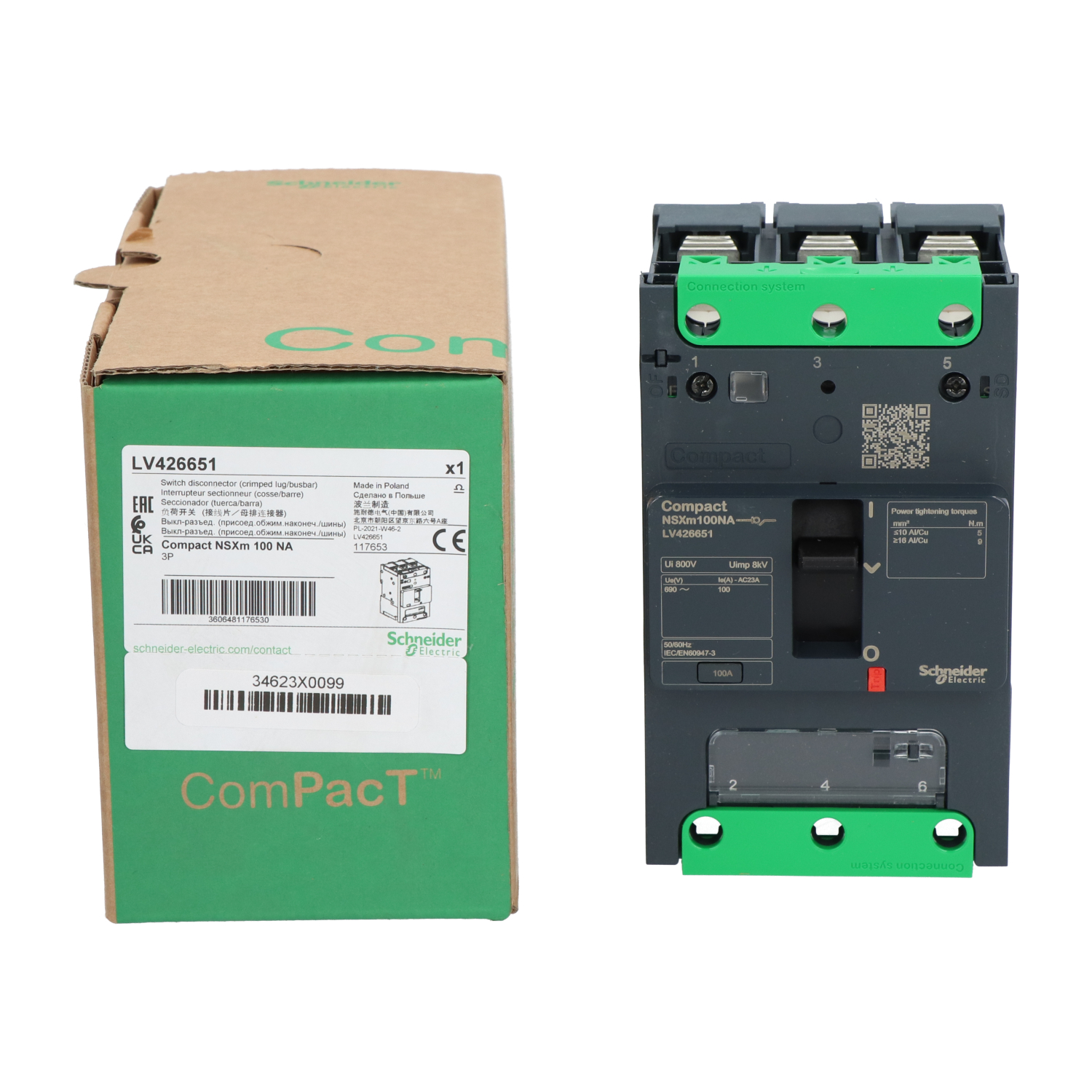 Schneider Electric LV426651 ComPact NSXm 4P Circuit Breaker New NFP