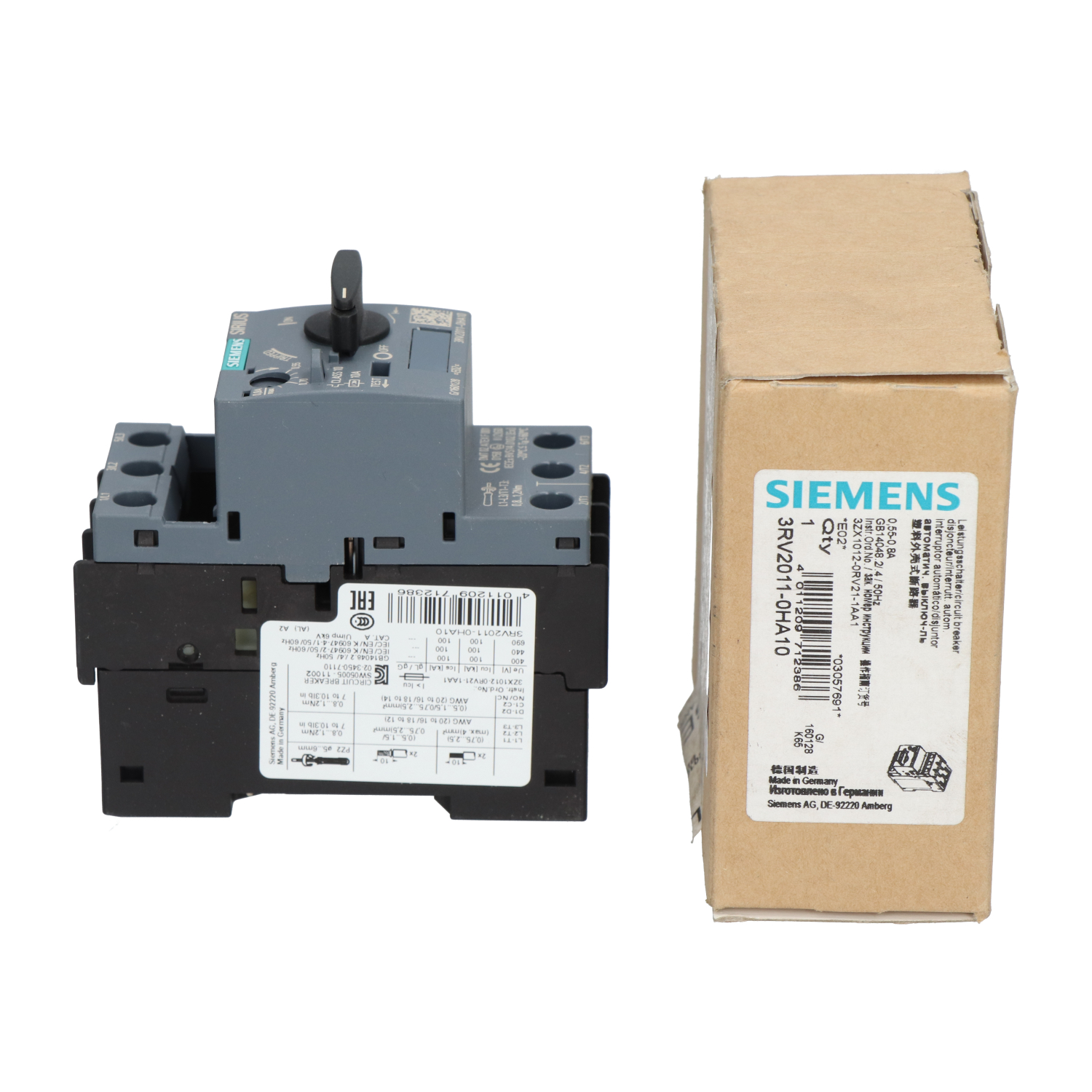 3RV2011-4AA10 | Interruttore automatico del motore Siemens, protezione Interruttore automatico di protezione del motore Interruttore | RS