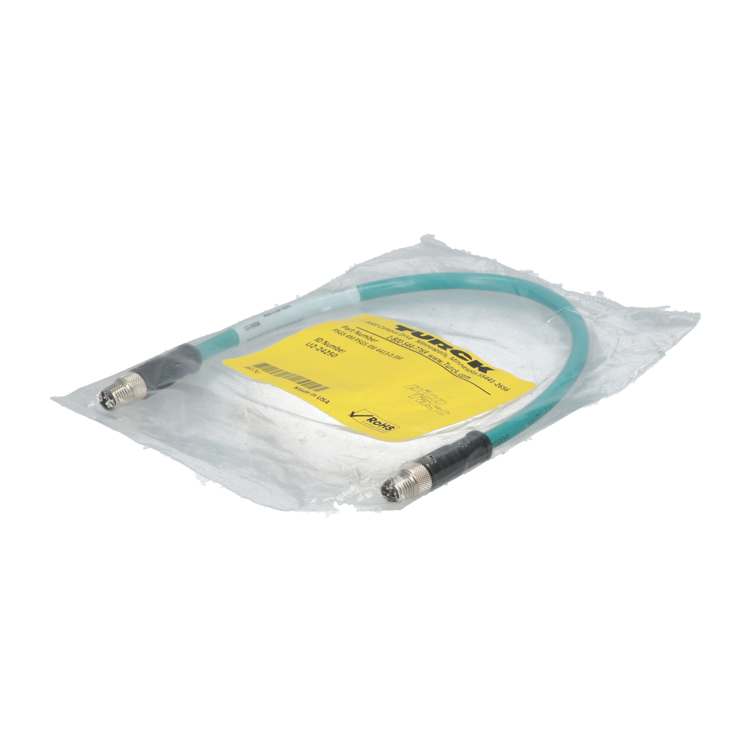 Turck U2-24250 Sheilded Ethernet Cable New NFP Sealed