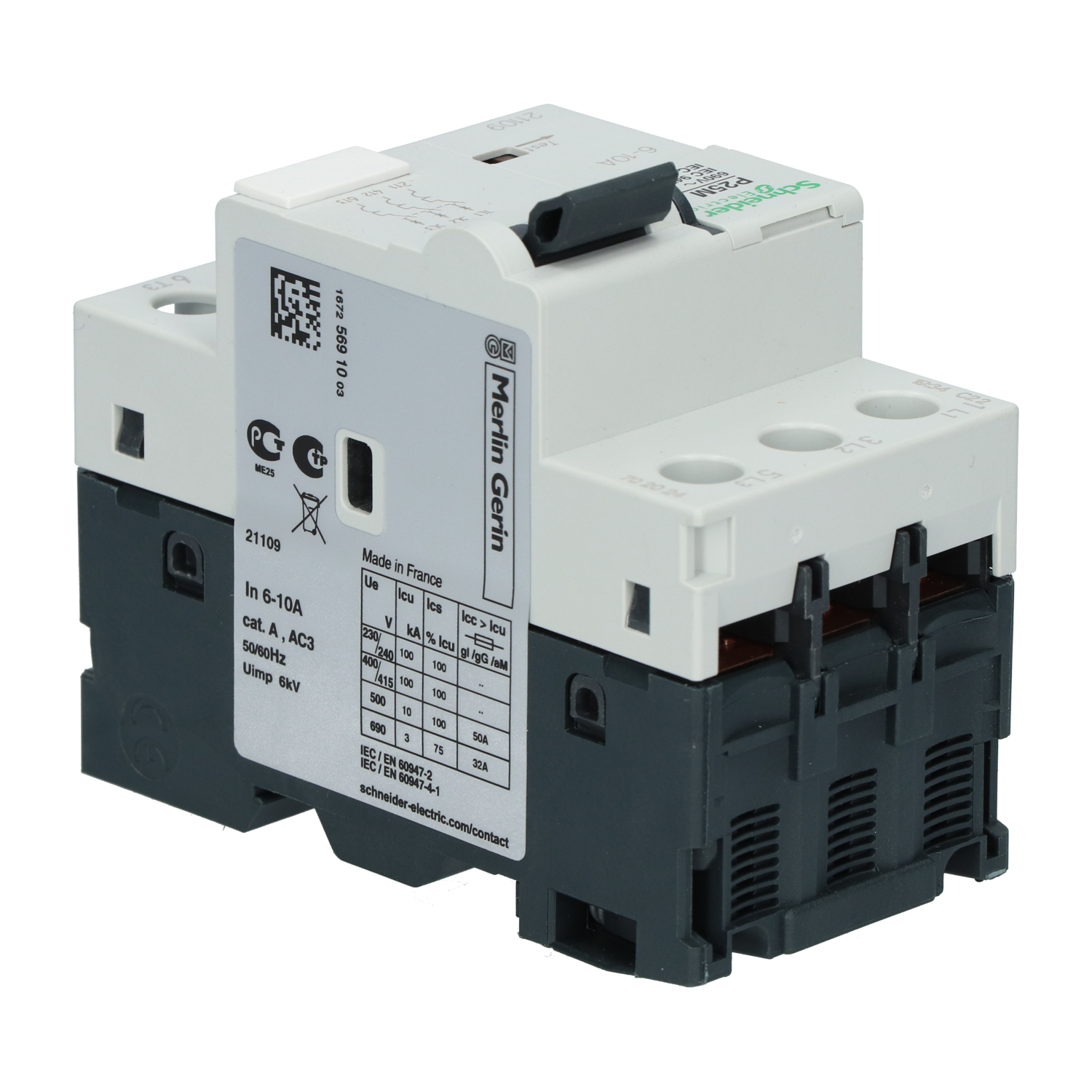 Schneider Electric 21109 Miniature Circuit Breaker 3P, 10A New NMP