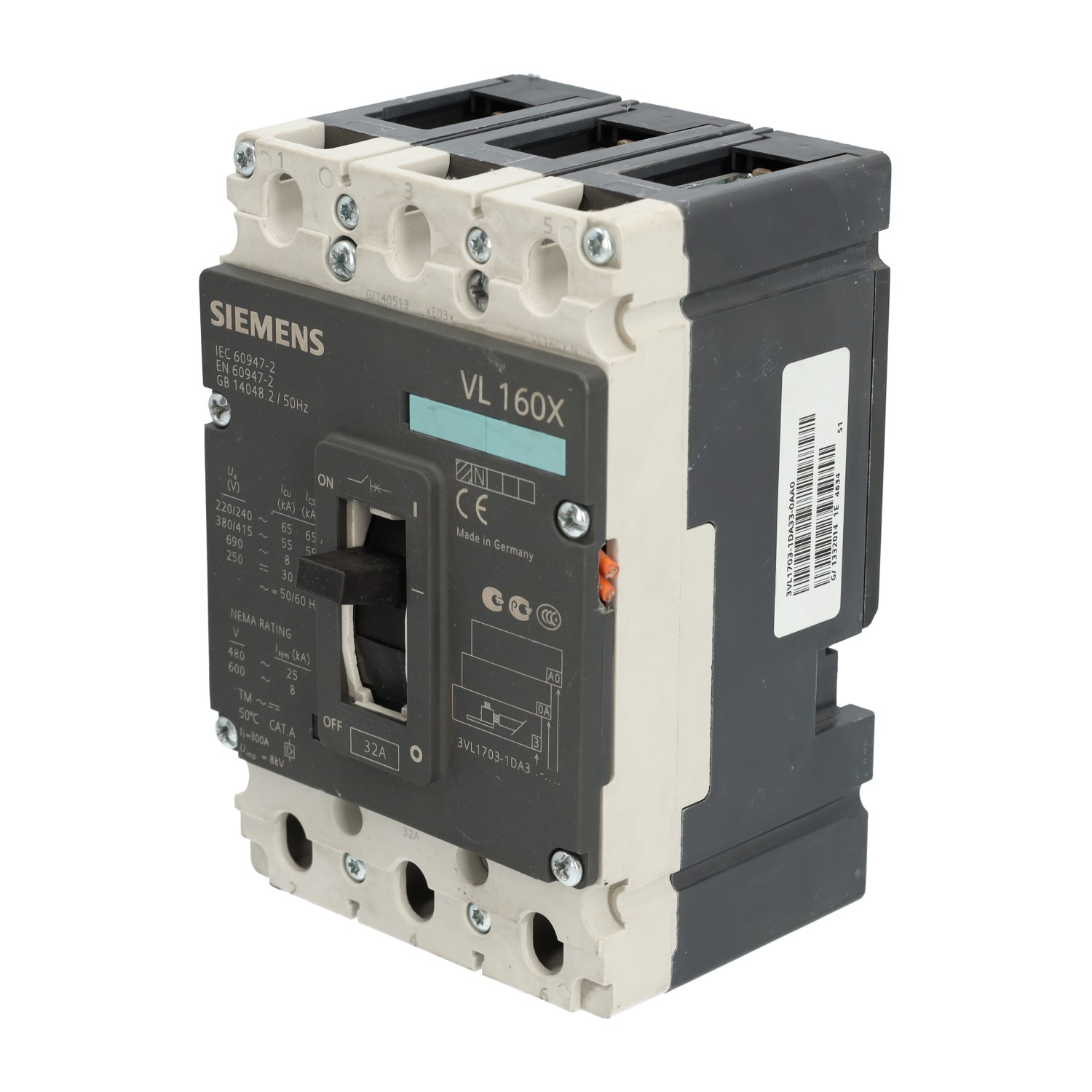 Siemens 3VL1703-1DA33-0AA0 Industrial Circuit Breaker Used UMP