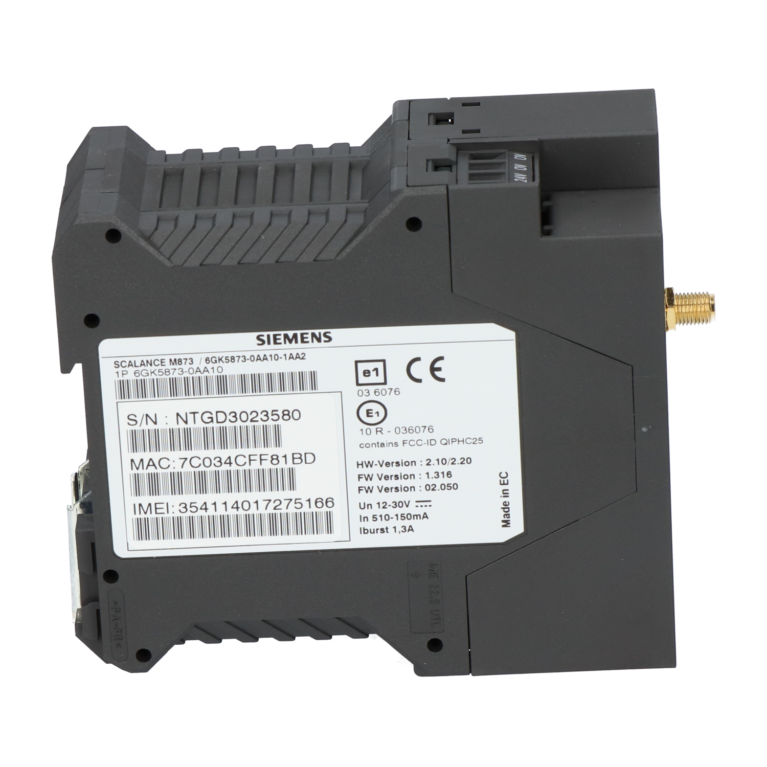 Siemens 6GK5873-0AA10-1AA2 Scalance Modem M873 12-30V 1,3A New NFP Sealed