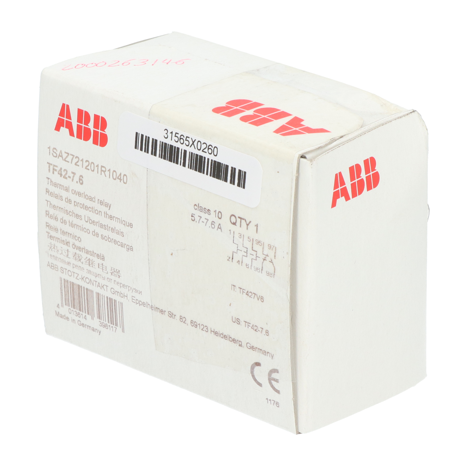 ABB 1SAZ721201R1040 Thermal Overload Relay New NFP Sealed