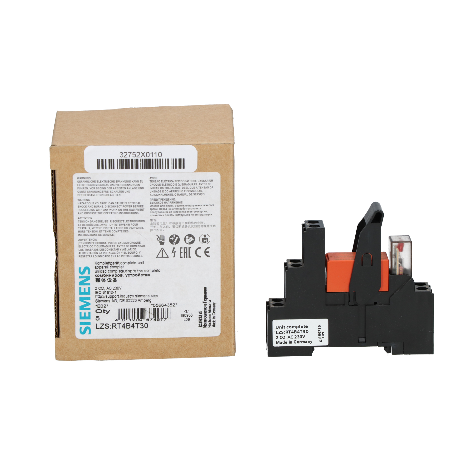 Siemens LZS:RT4B4T30 Plug-In Relay Complete Unit New NFP (5pcs)