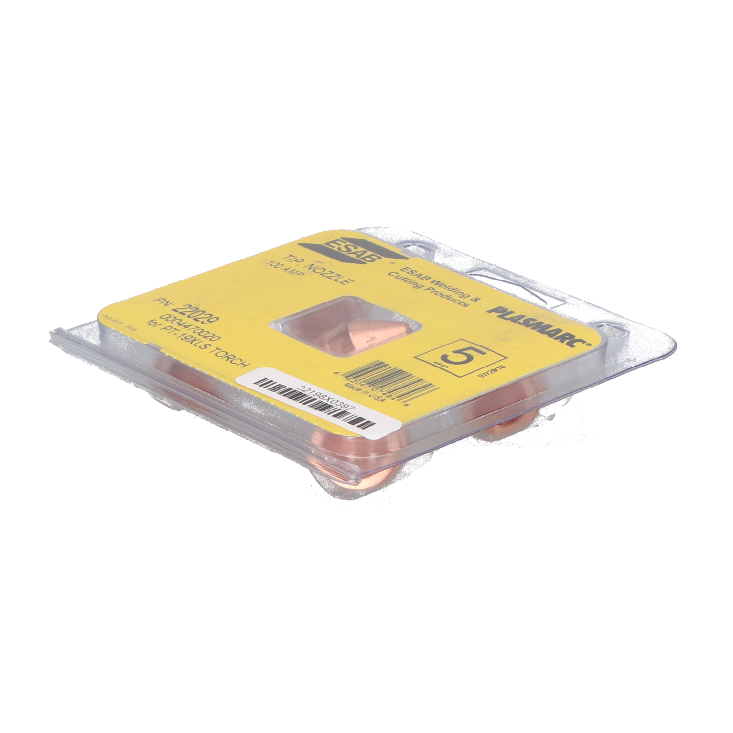 Esab 22029 Nozzle Tip for PT-19XLS New NFP Sealed (5pcs)