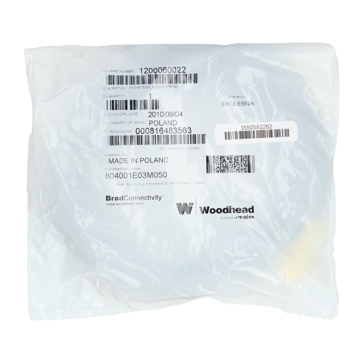 Woodhead 804001E03M050 New NFP Sealed