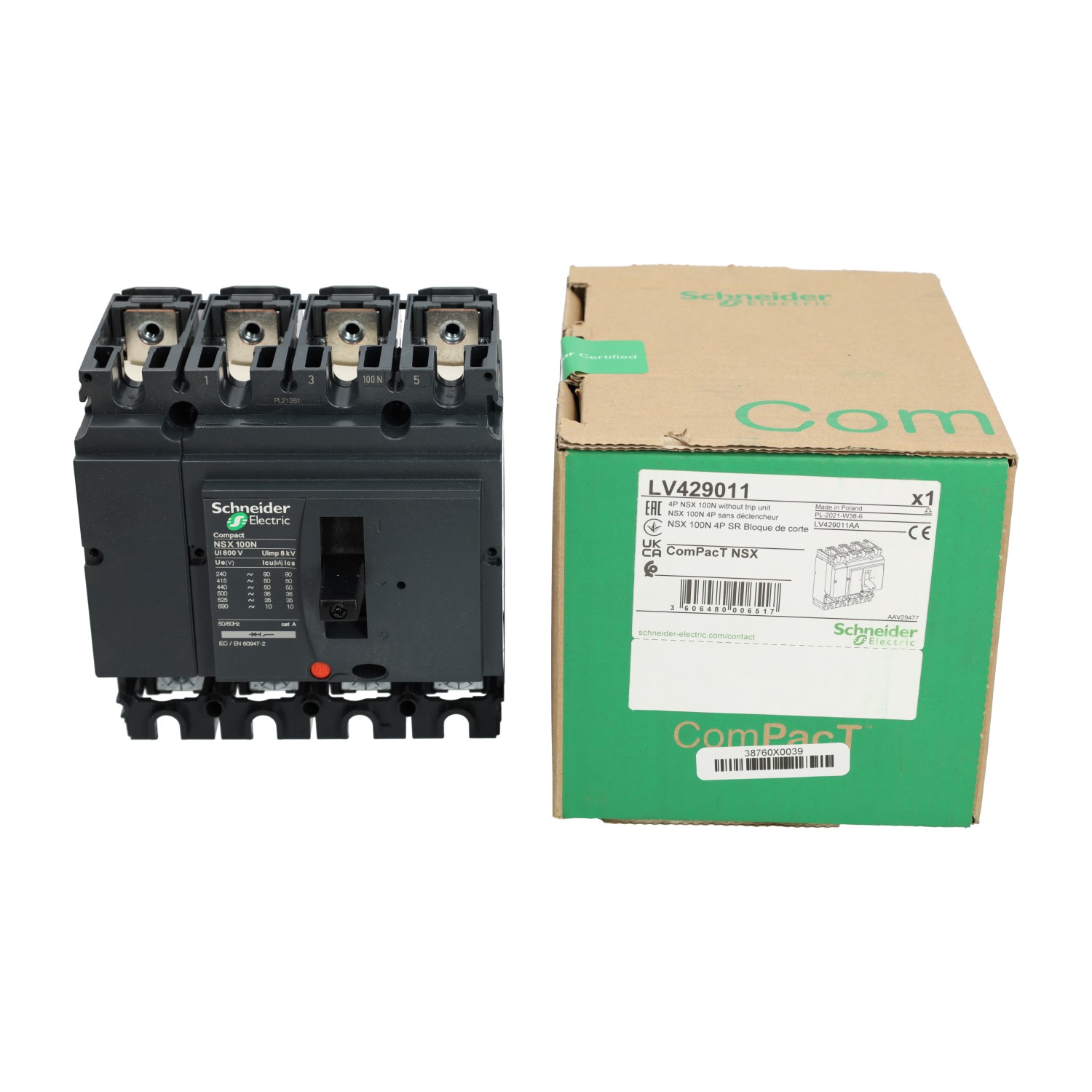 Schneider Electric LV429011 ComPact Circuit Breaker Basic Frame New NFP