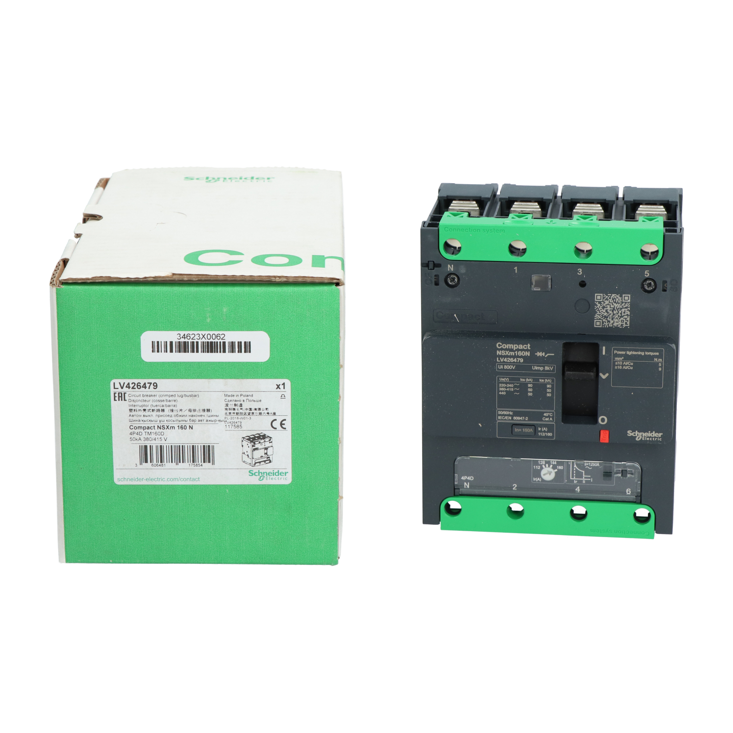 Schneider Electric LV426479 ComPact NSXm 4P Circuit Breaker New NFP