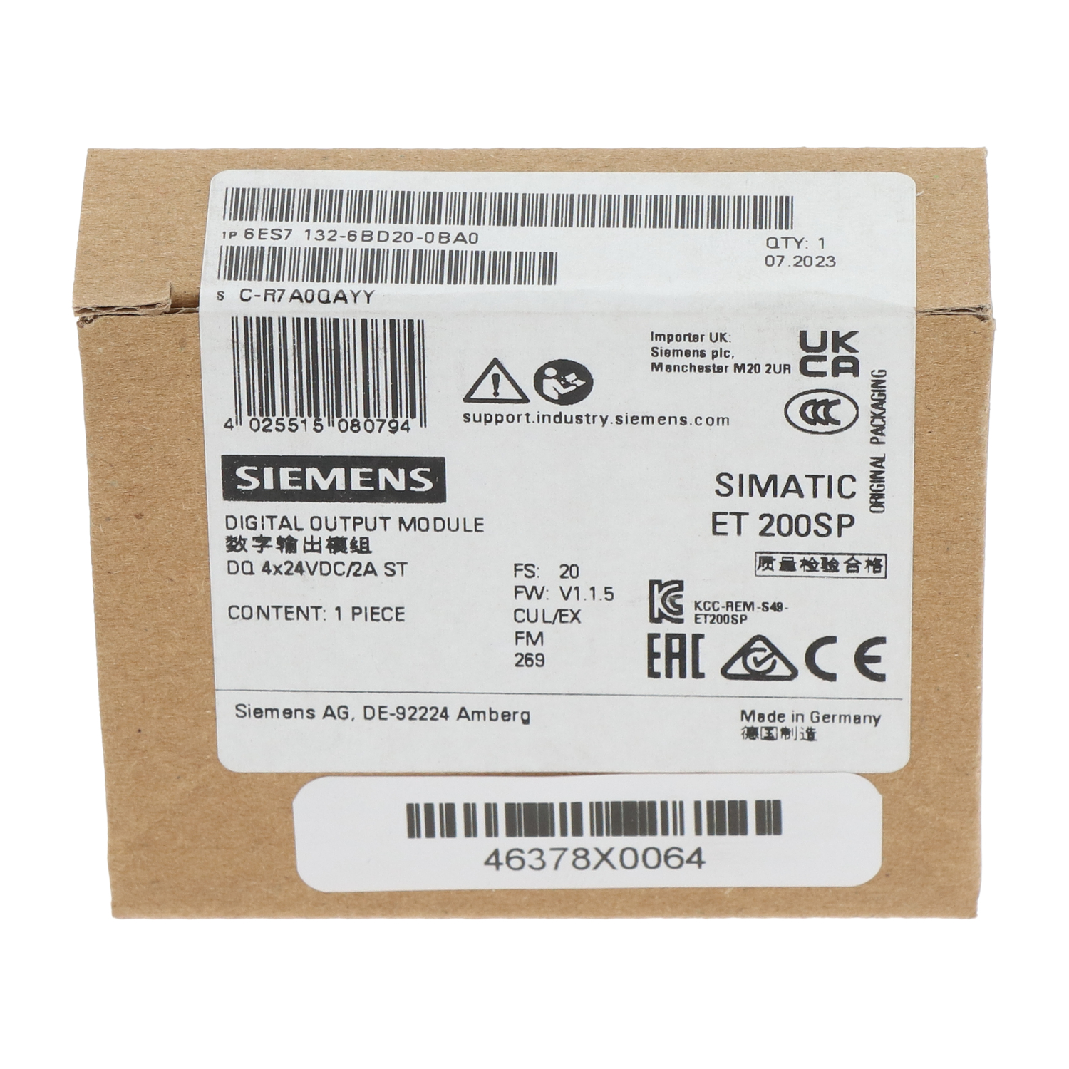 Siemens 6ES7132-6BD20-0BA0 New NFP Sealed