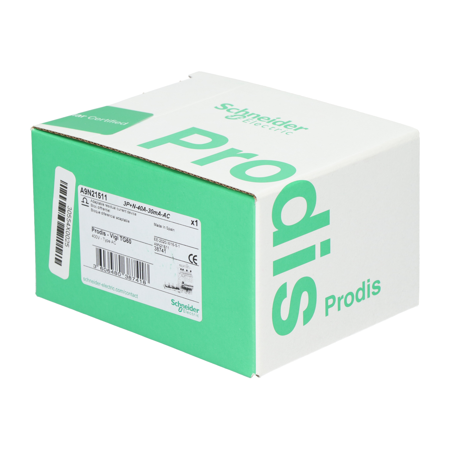 Schneider Electric A9N21511 earth leakage add-on block 4P New NFP Sealed