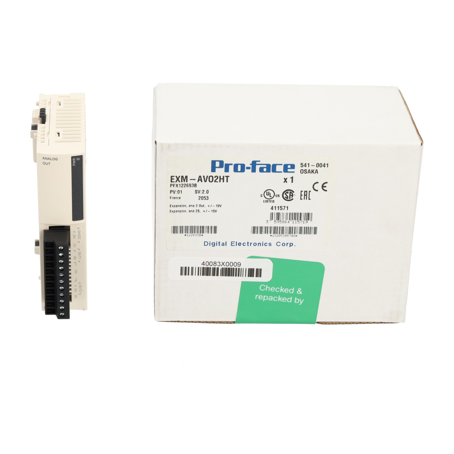 Pro-Face EXM-AVO2HT Expansion, Analog Output 2S, +/-10V New NFP