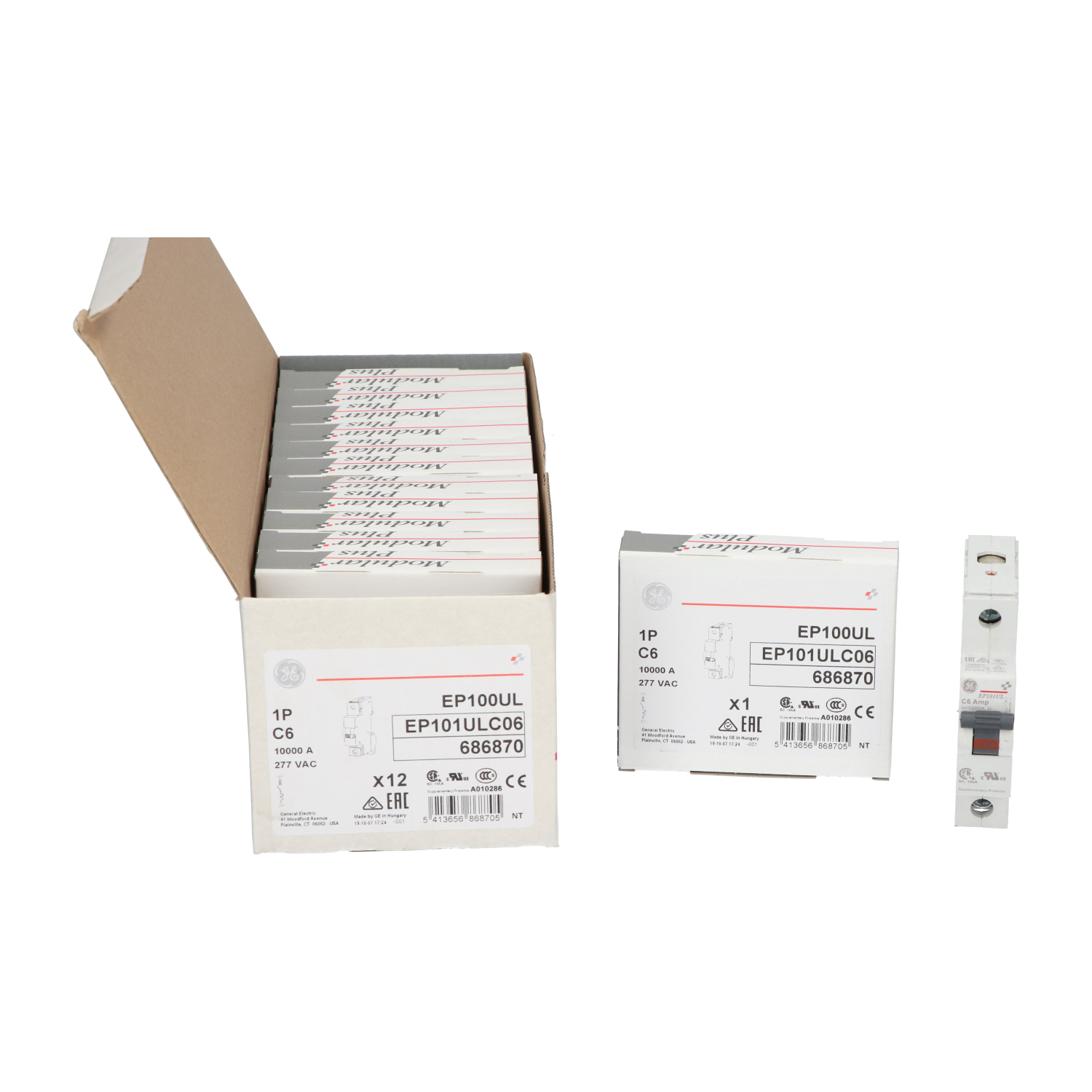 General Electric EP101ULC06 miniature circuit breaker 686870 New NFP (12pcs)
