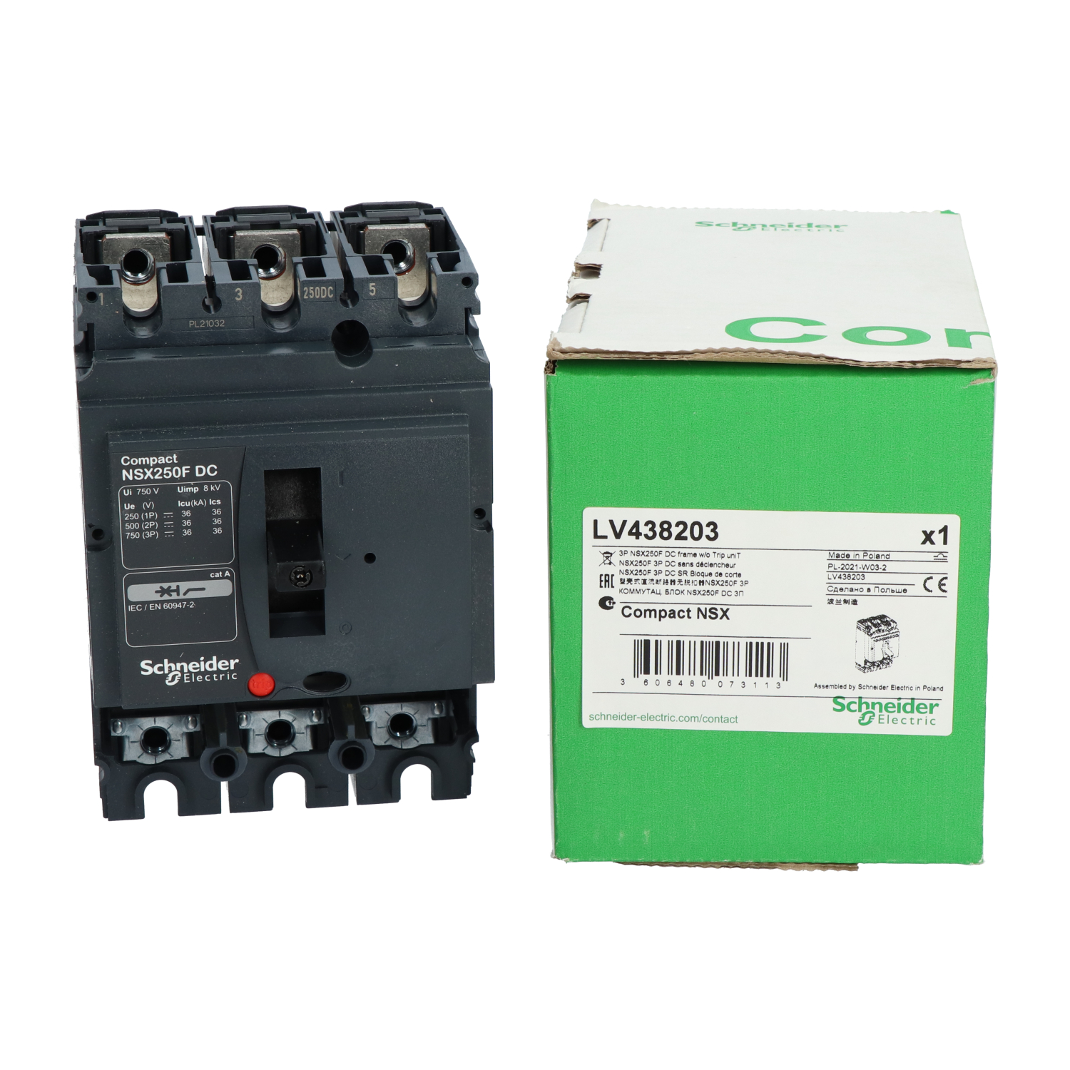 Schneider Electric LV438203 ComPact NSX250F 3P Circuit Breaker New NFP