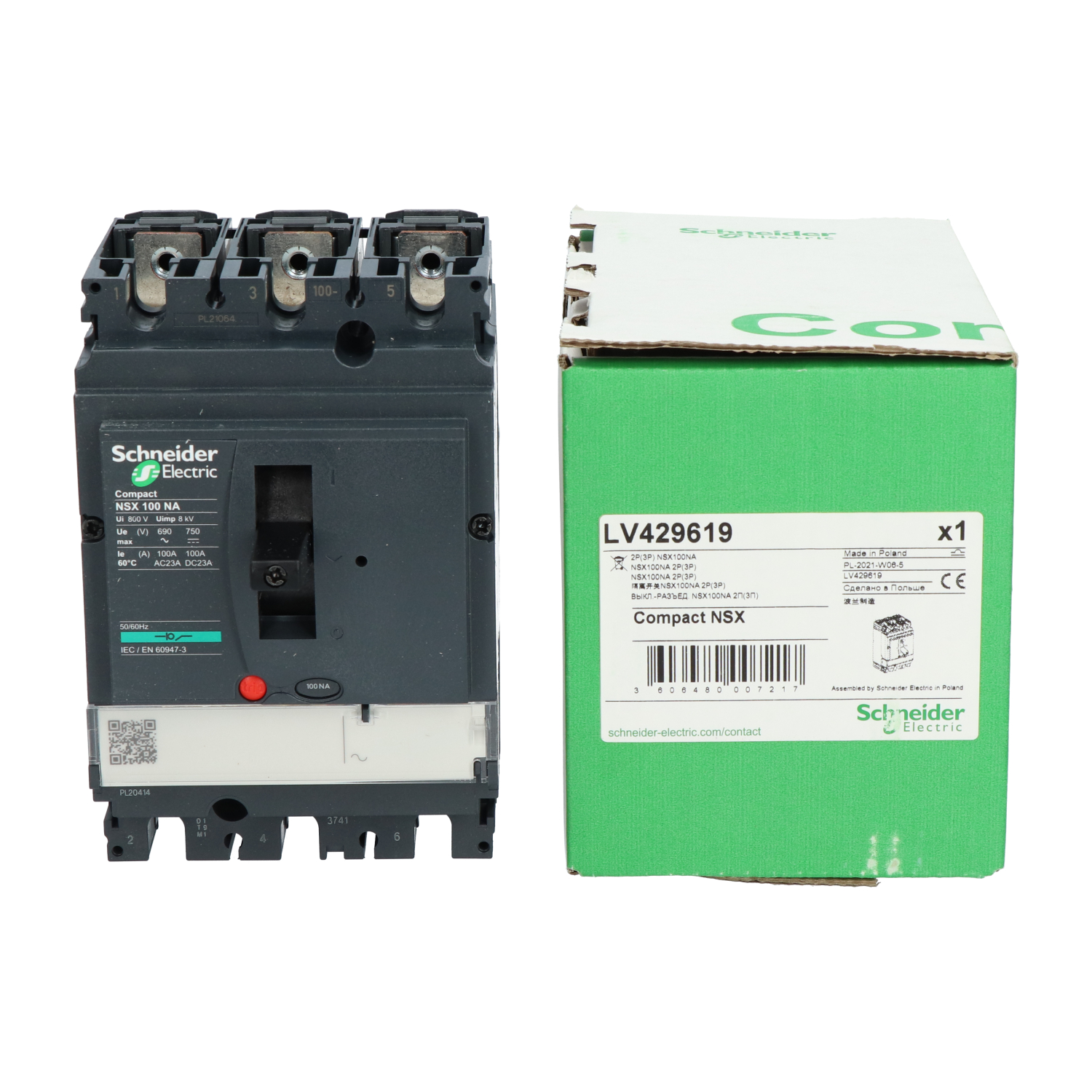 Schneider Electric LV429619 ComPact NSX100NA 2P Circuit Breaker New NFP